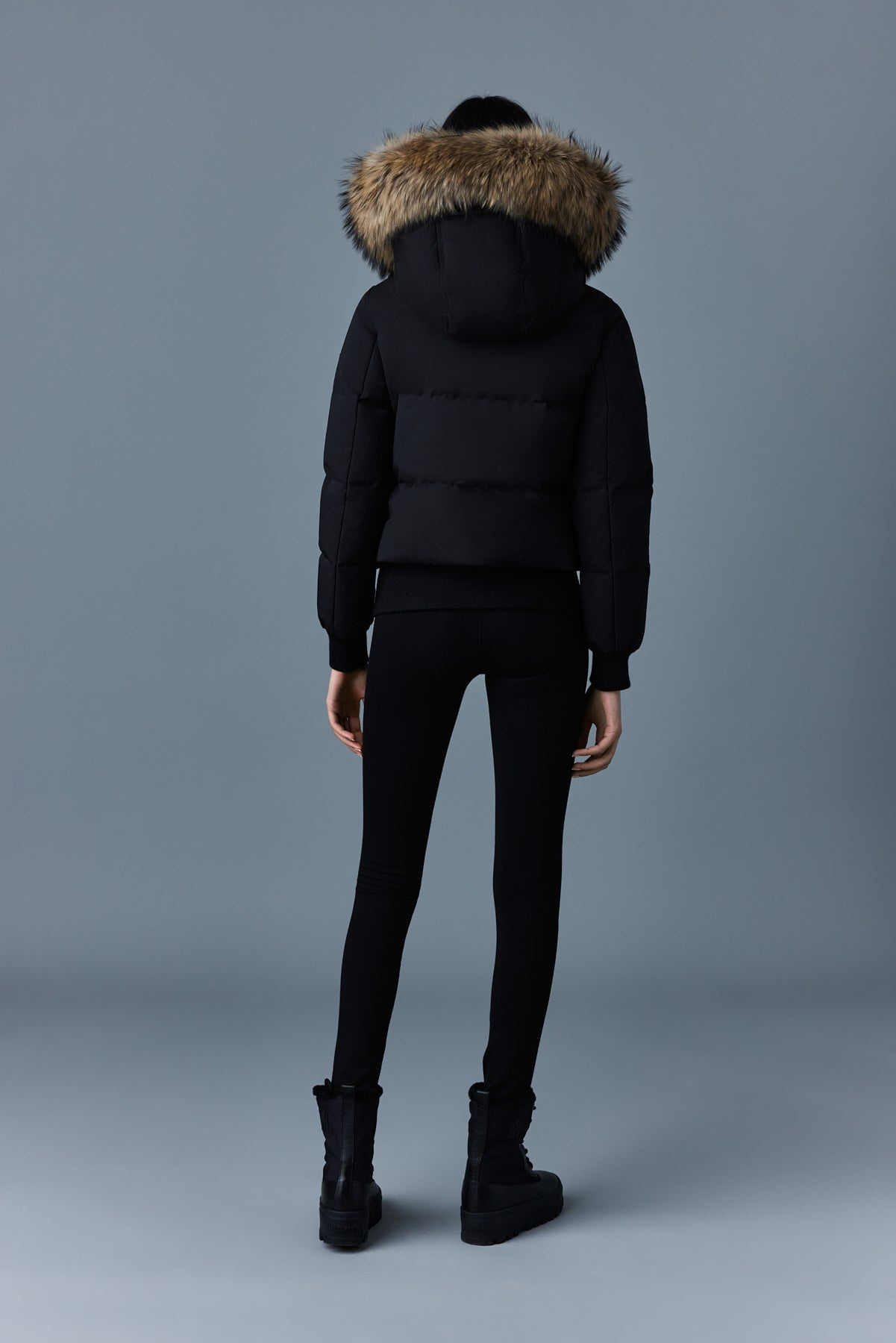 NEFI-FZ Down jacket with removable fur trimmed hood - 3