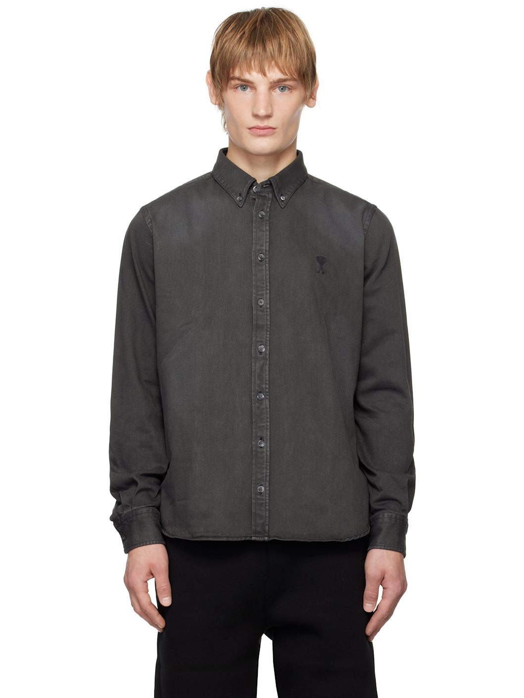 Black Button-Down Ami de Coeur Shirt - 1