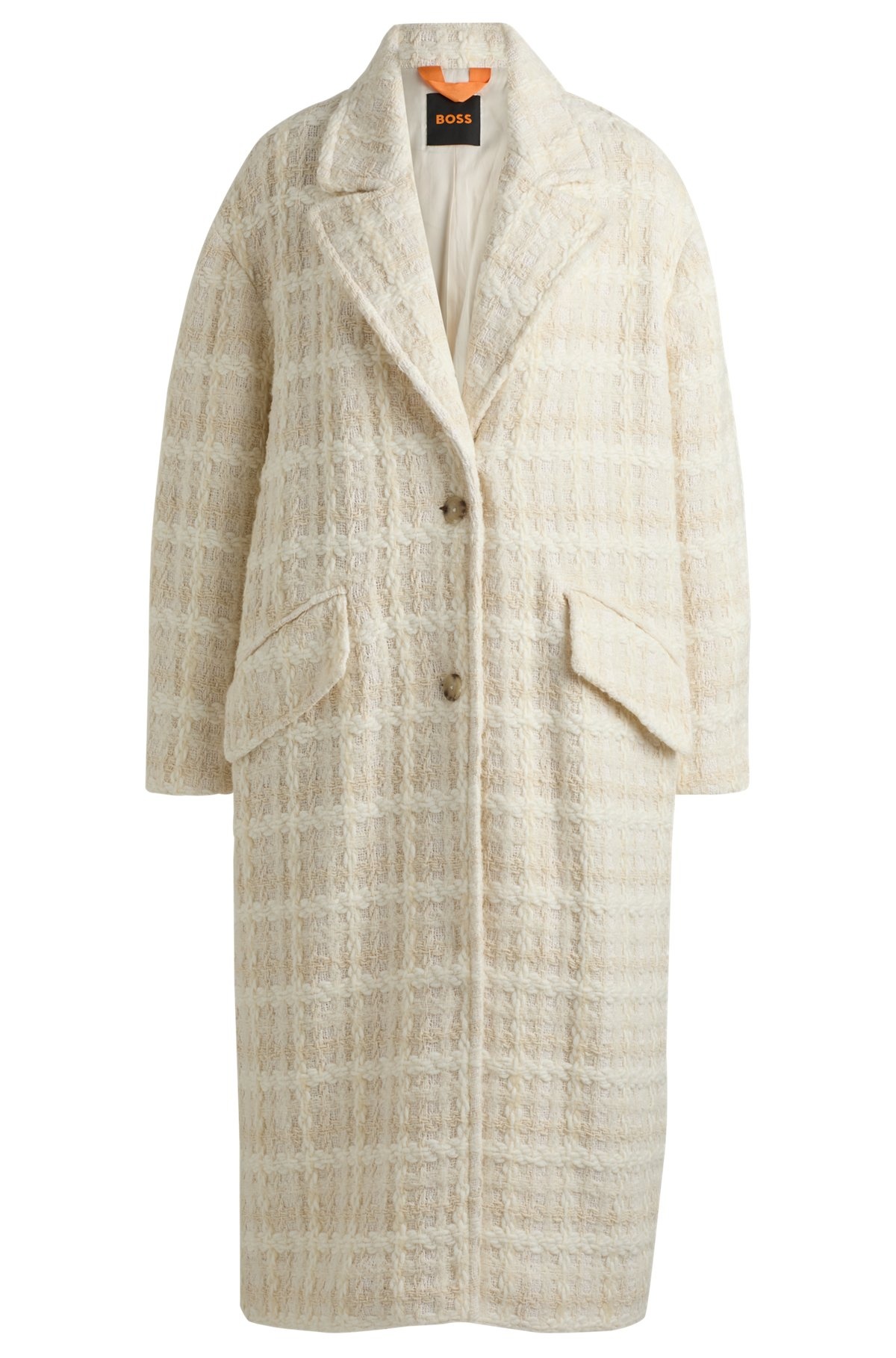 RELAXED-FIT SINGLE-BREASTED TWEED COAT - 1