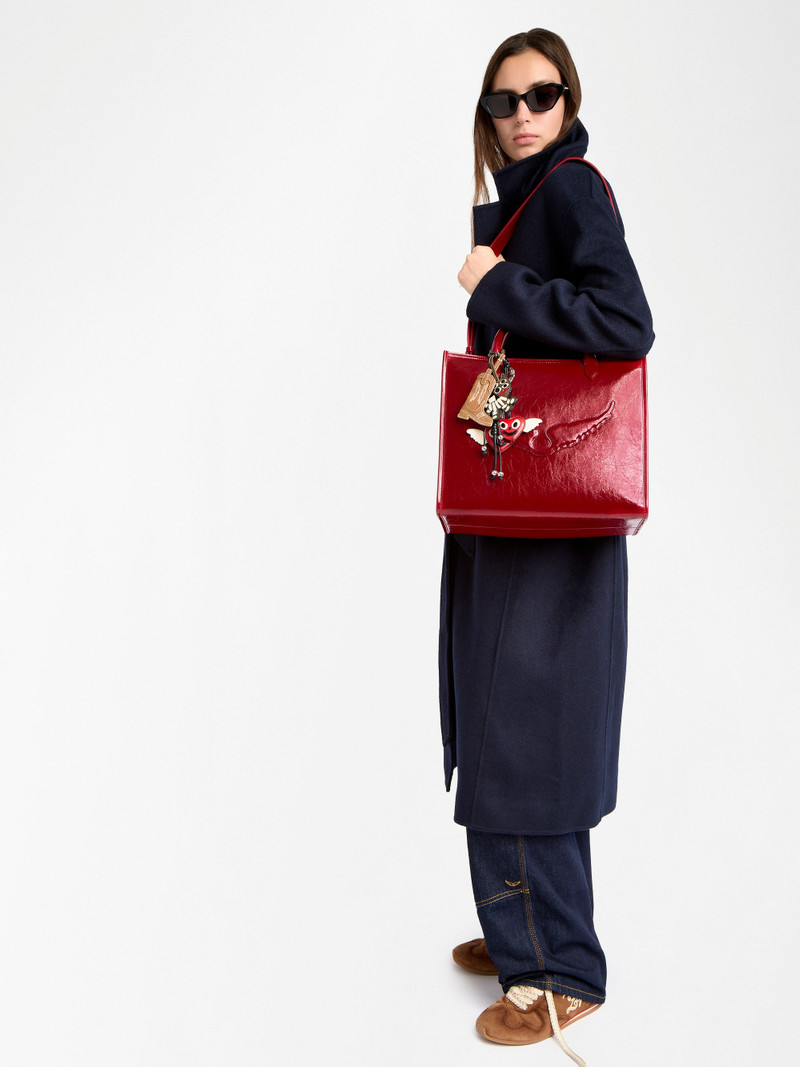 Angel Tote Bag Wrinkled Patent 11