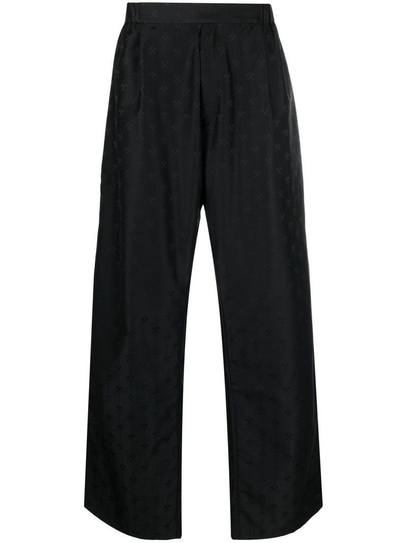 hammer-jacquard straight-leg trousers 1