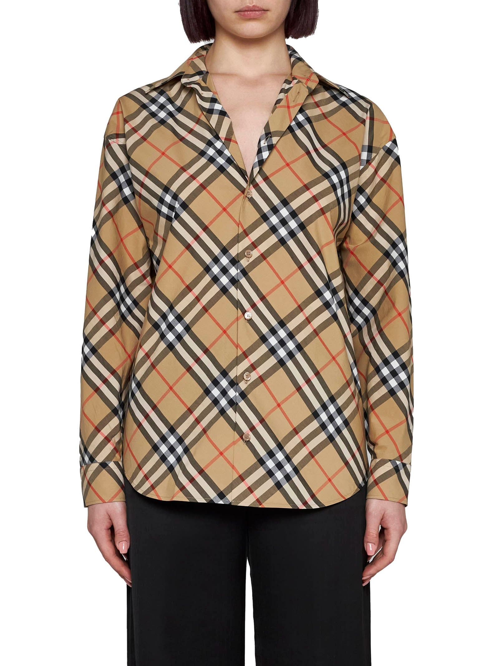 Beige Check cotton shirt - 2
