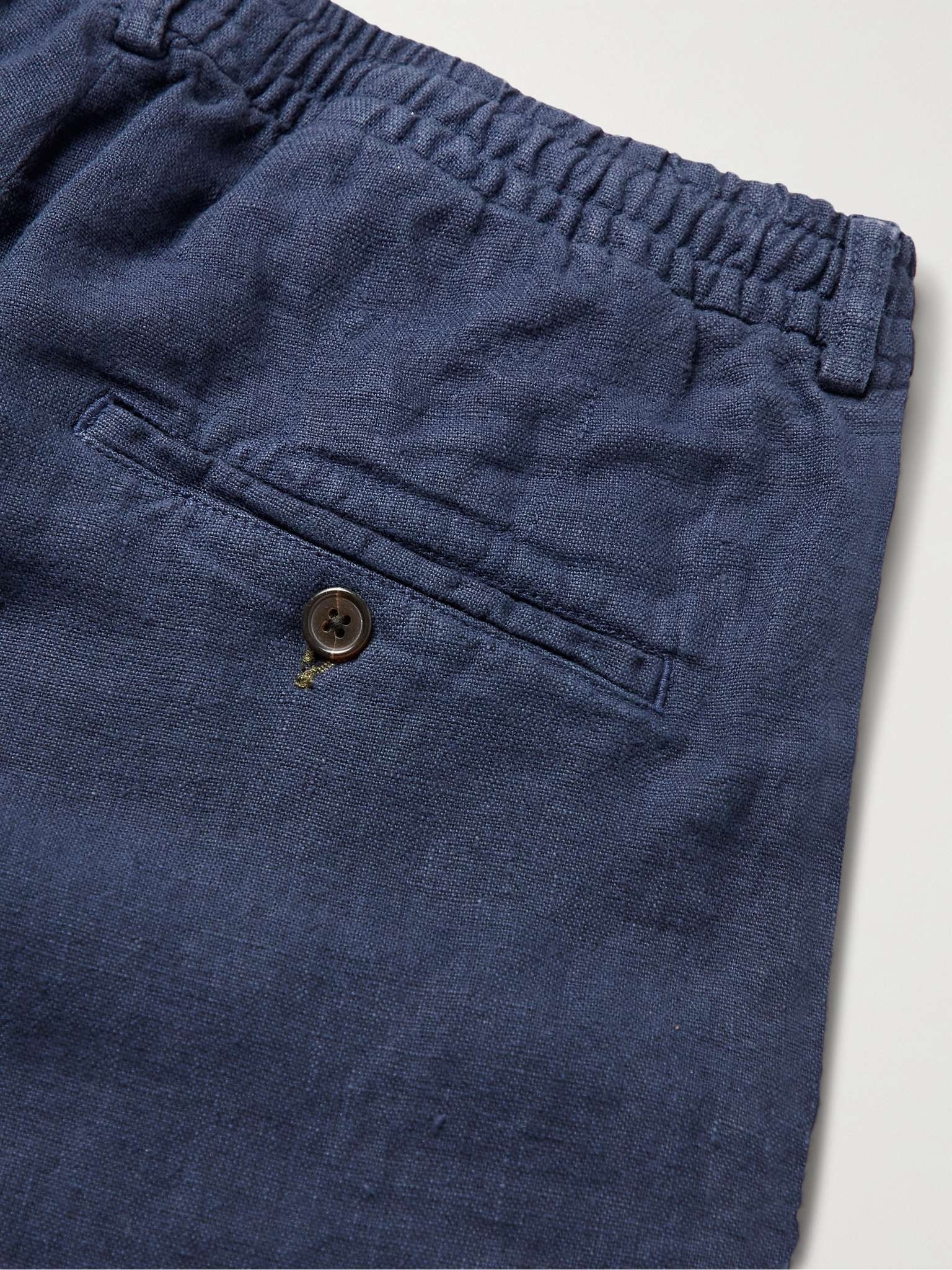 Tapered Pleated Linen Trousers - 5