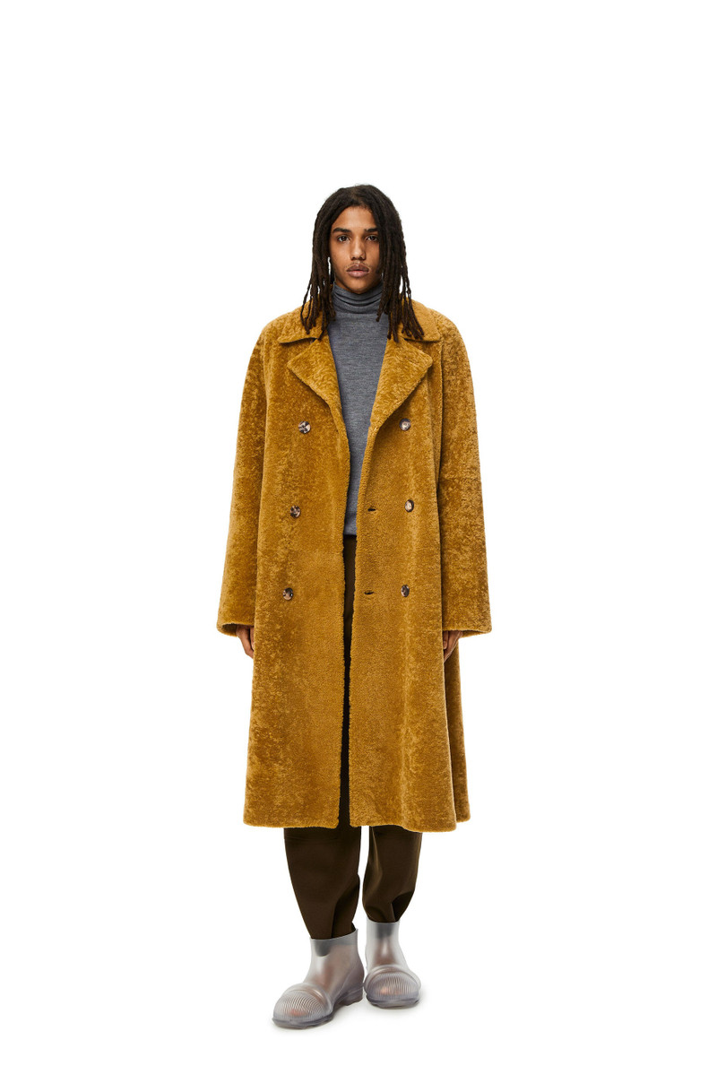 Loewe Double breasted coat in shearling outlook