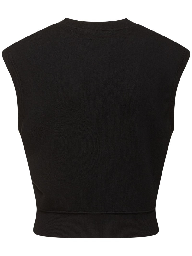 Sleeveless crewneck jersey top - 5
