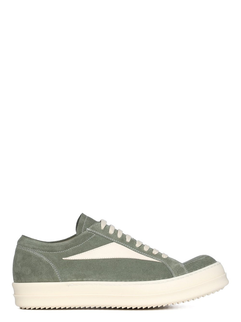 Vintage Leather-Trimmed Suede Sneakers - 1