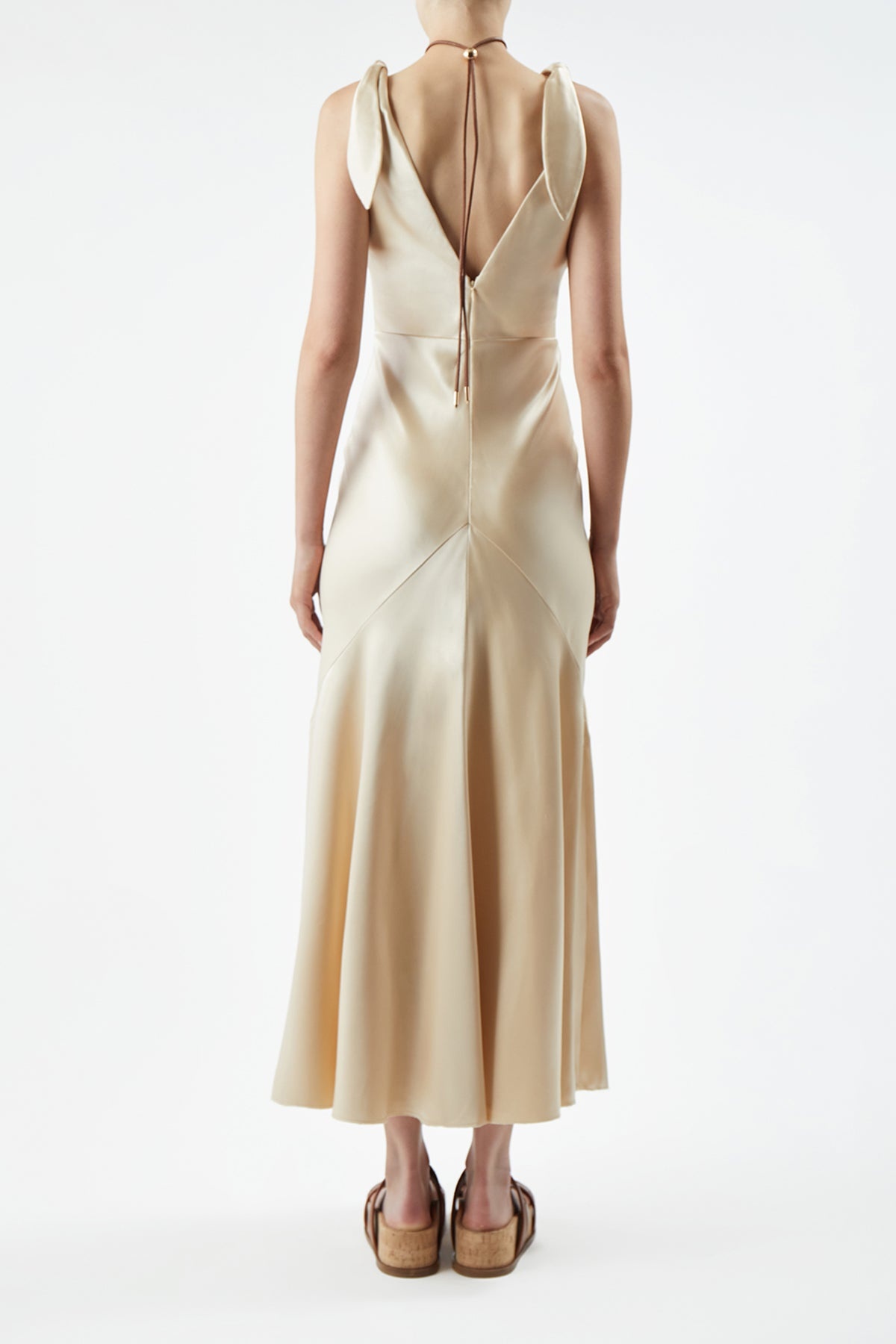 Havilland Dress in Champagne Silk - 4