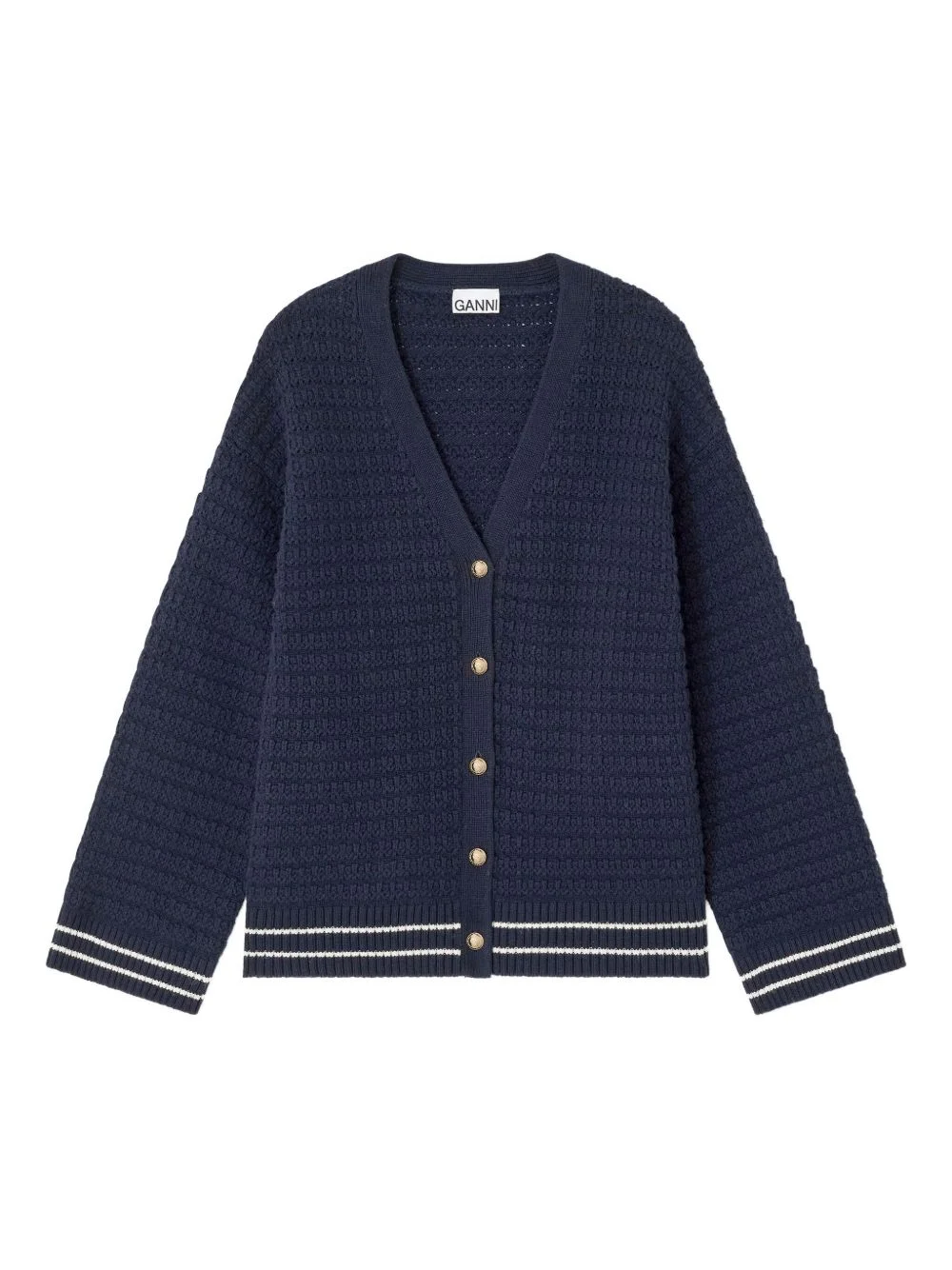 striped-detail cardigan - 1