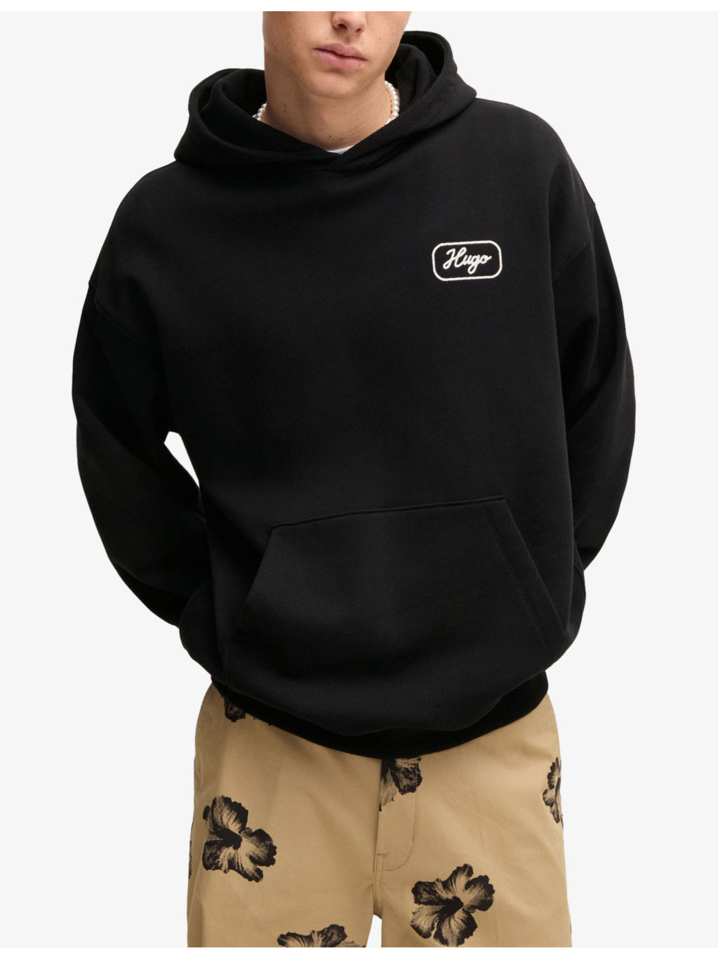 Brand-Embroidered Kangaroo-Pocket Cotton-Jersey Hoody - 3