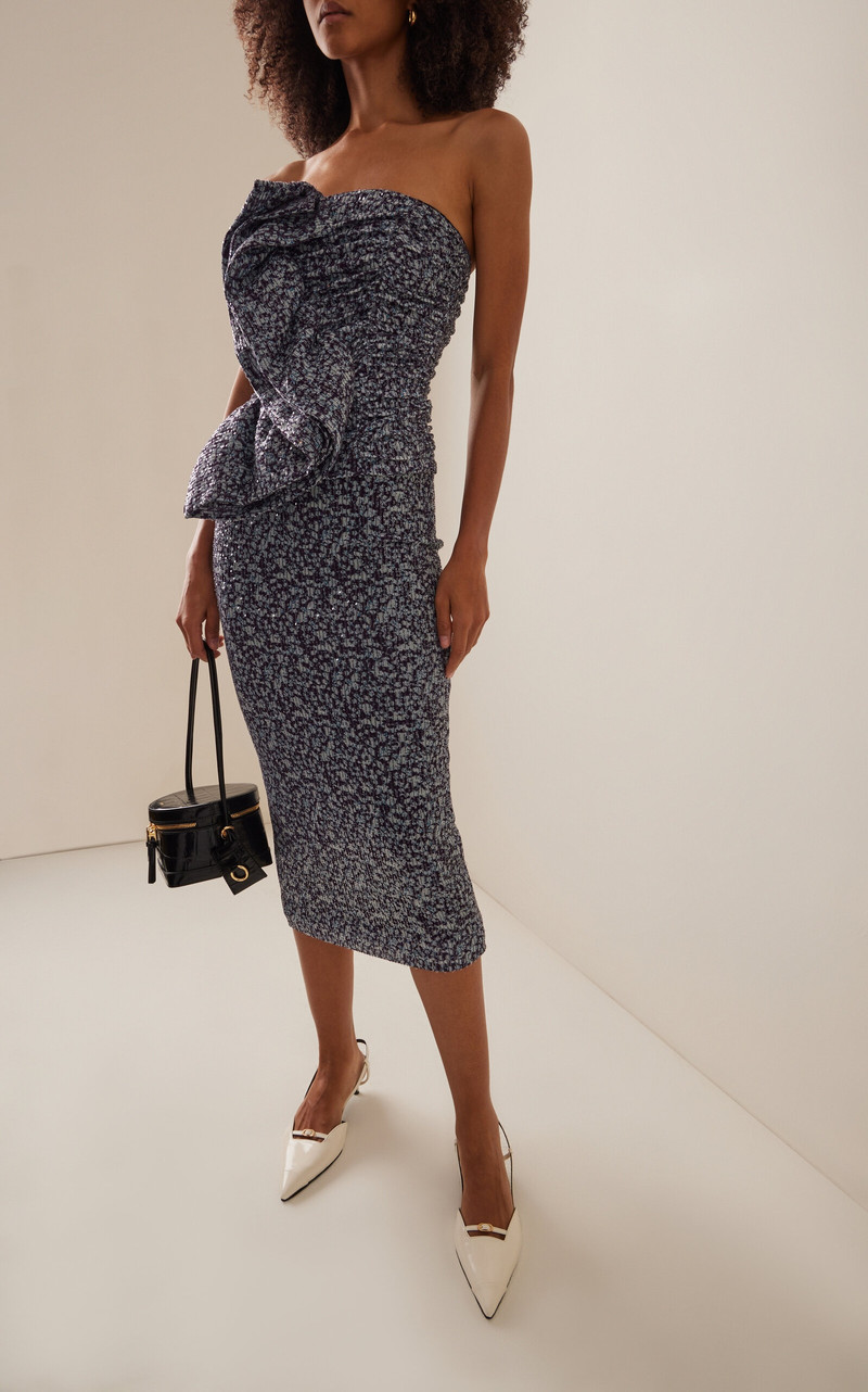 ROTATE Sequined Floral-Mesh Midi Skirt multi outlook