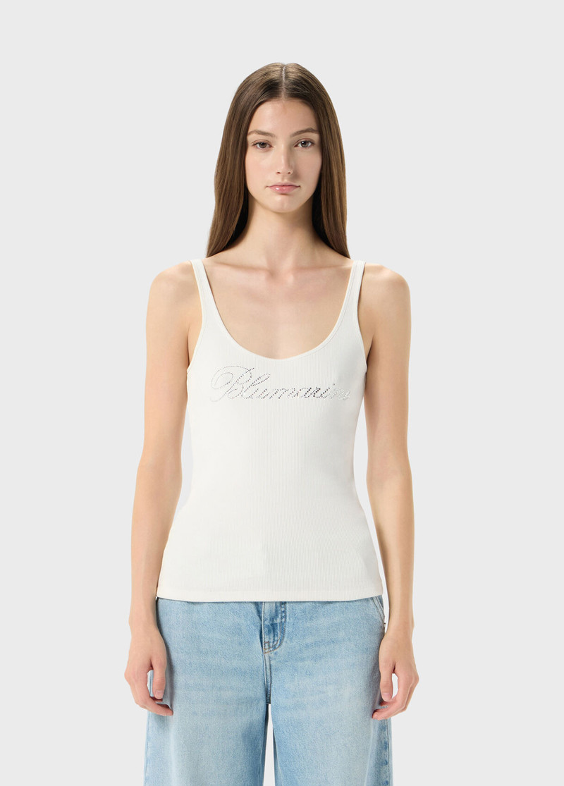 Blumarine JERSEY VEST TOP WITH EMBROIDERY outlook