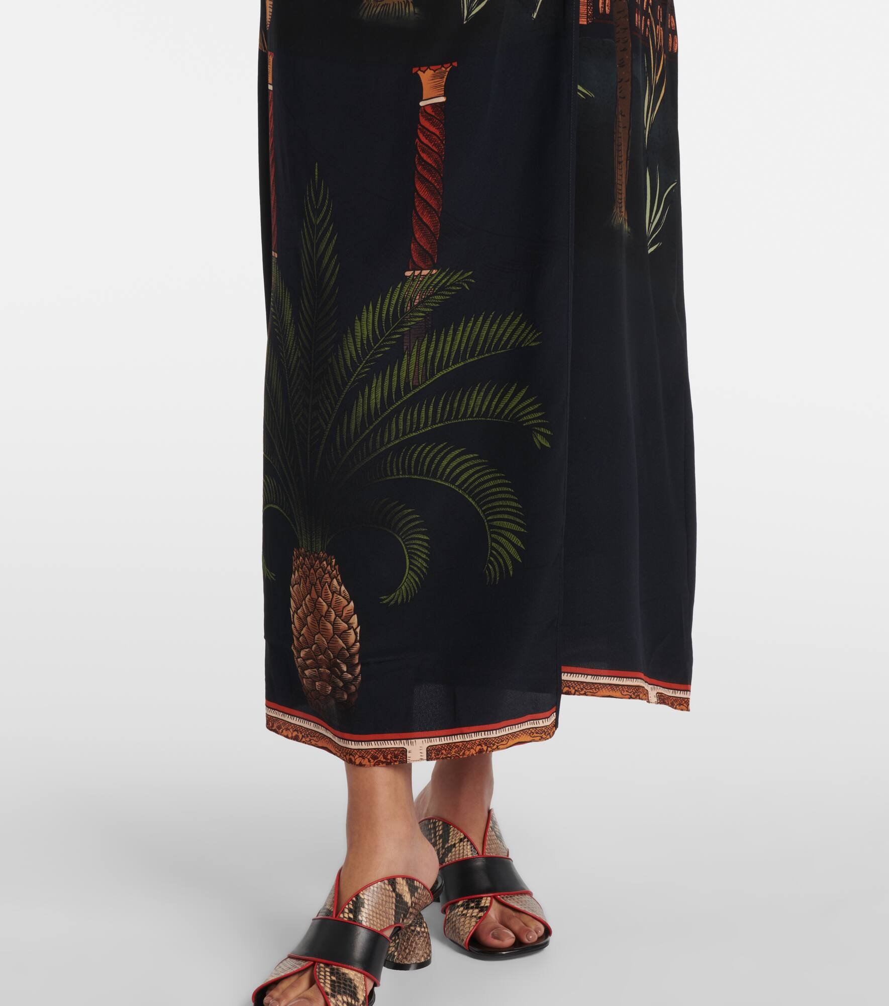 Printed silk wrap dress - 6