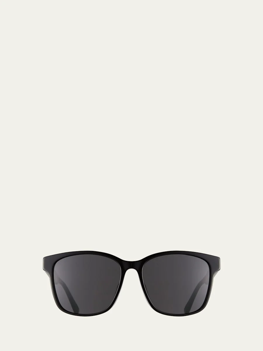 Men's Square Acetate Sunglasses with Signature Web - 1