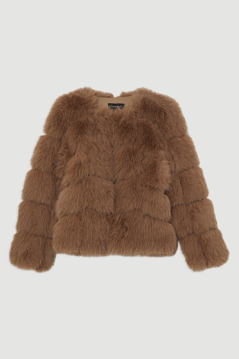 Faux Fur Panelled Long Sleeve Jacket 4