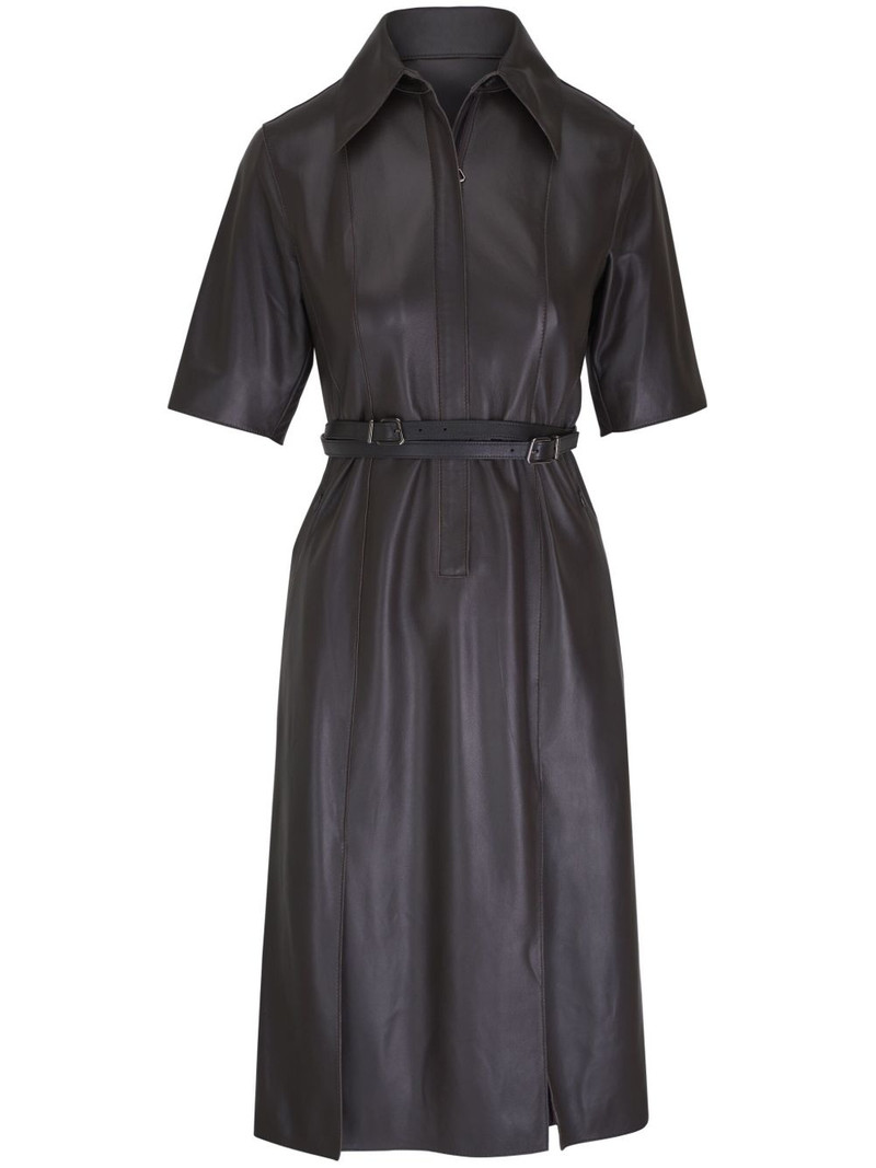 leather midi dress 1