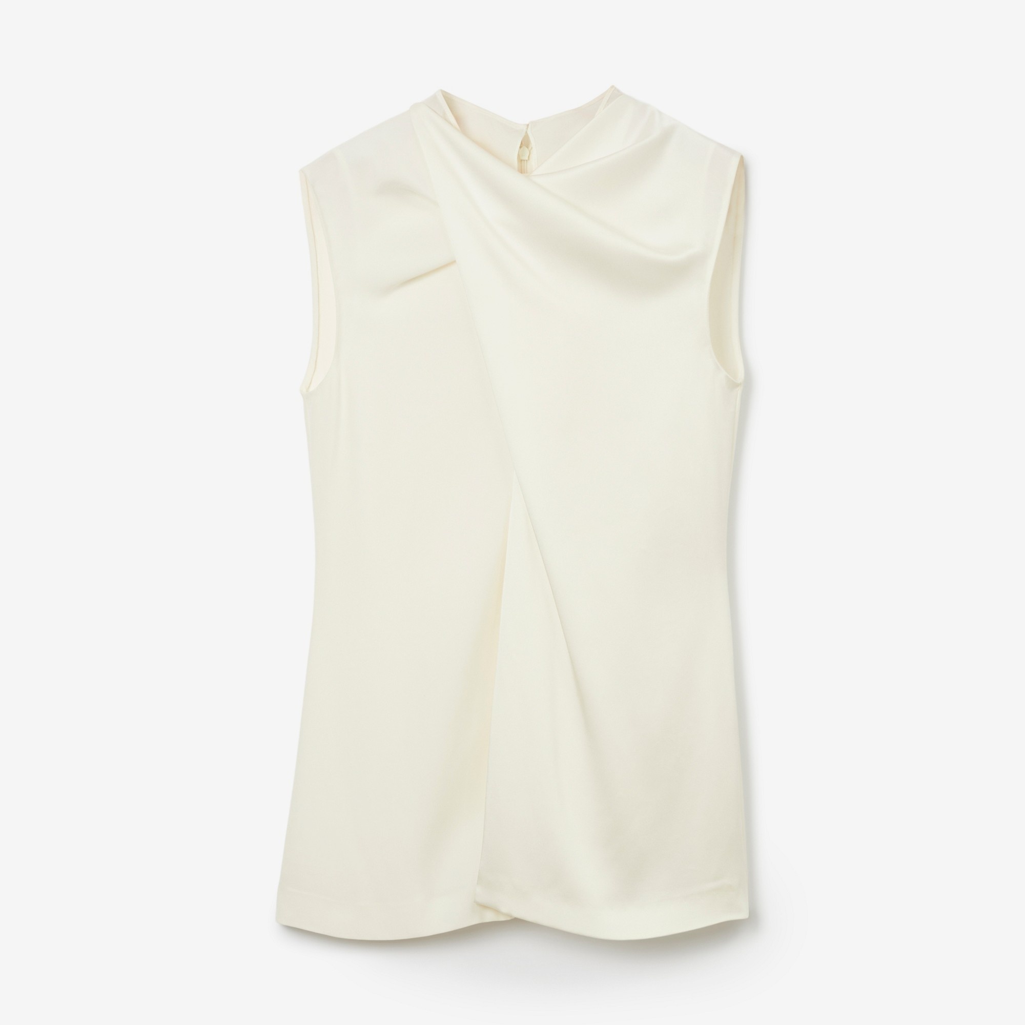 Draped Satin-back Crepe Top - 1