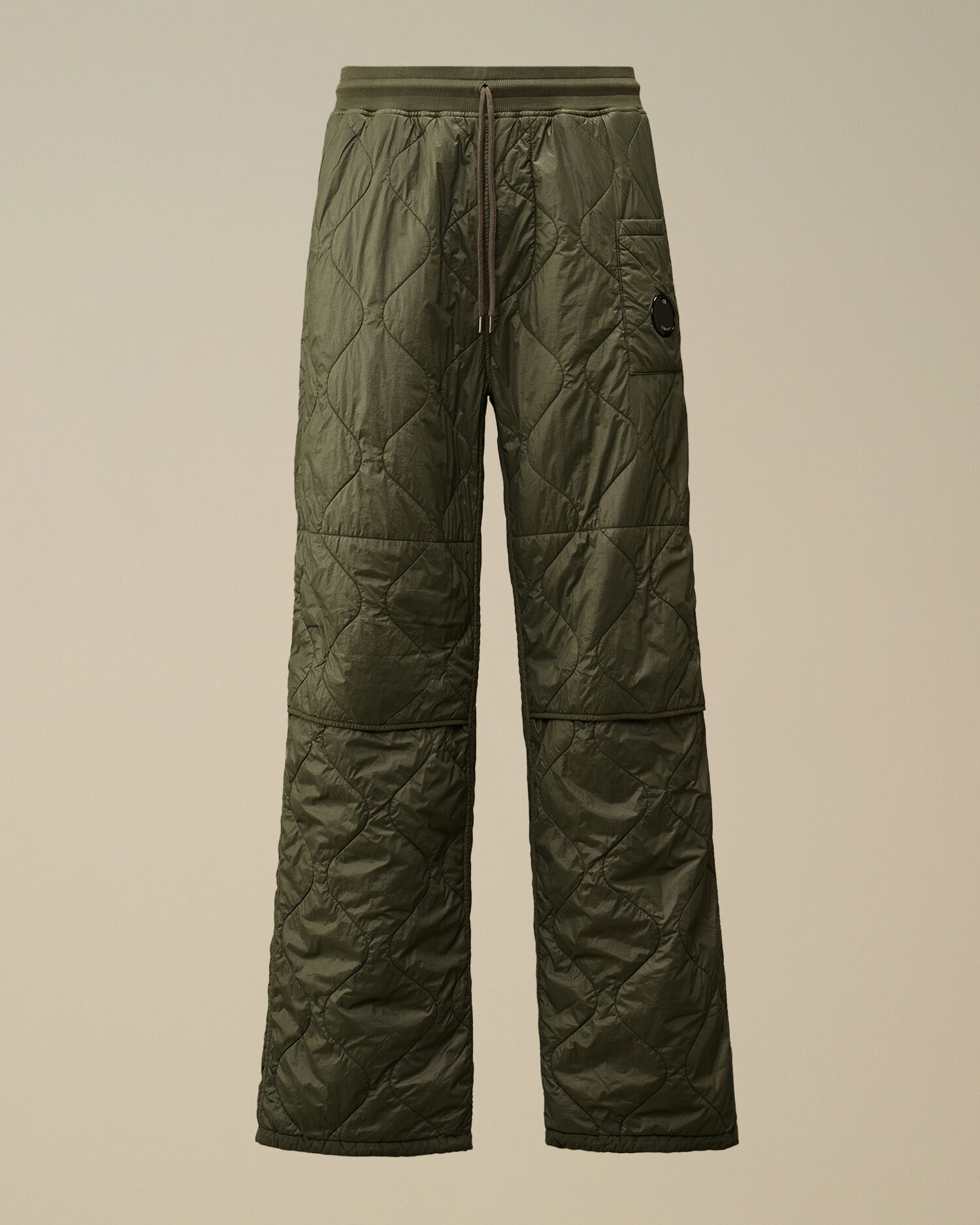 Diagonal Raised Fleece Mixed Quilted Sweatpants - 1