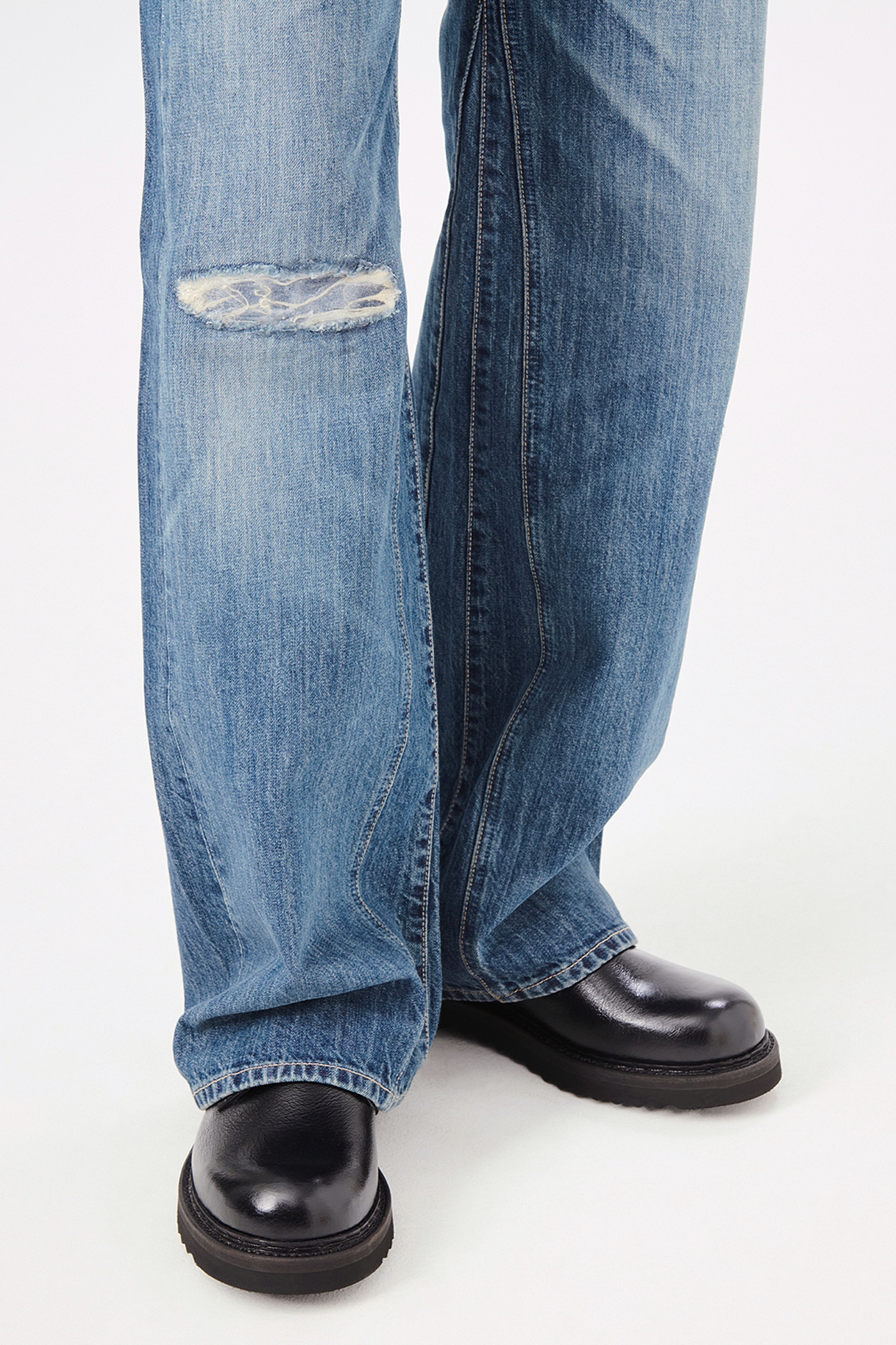 Treble Cut Vintage Rubber Repair Denim - 6