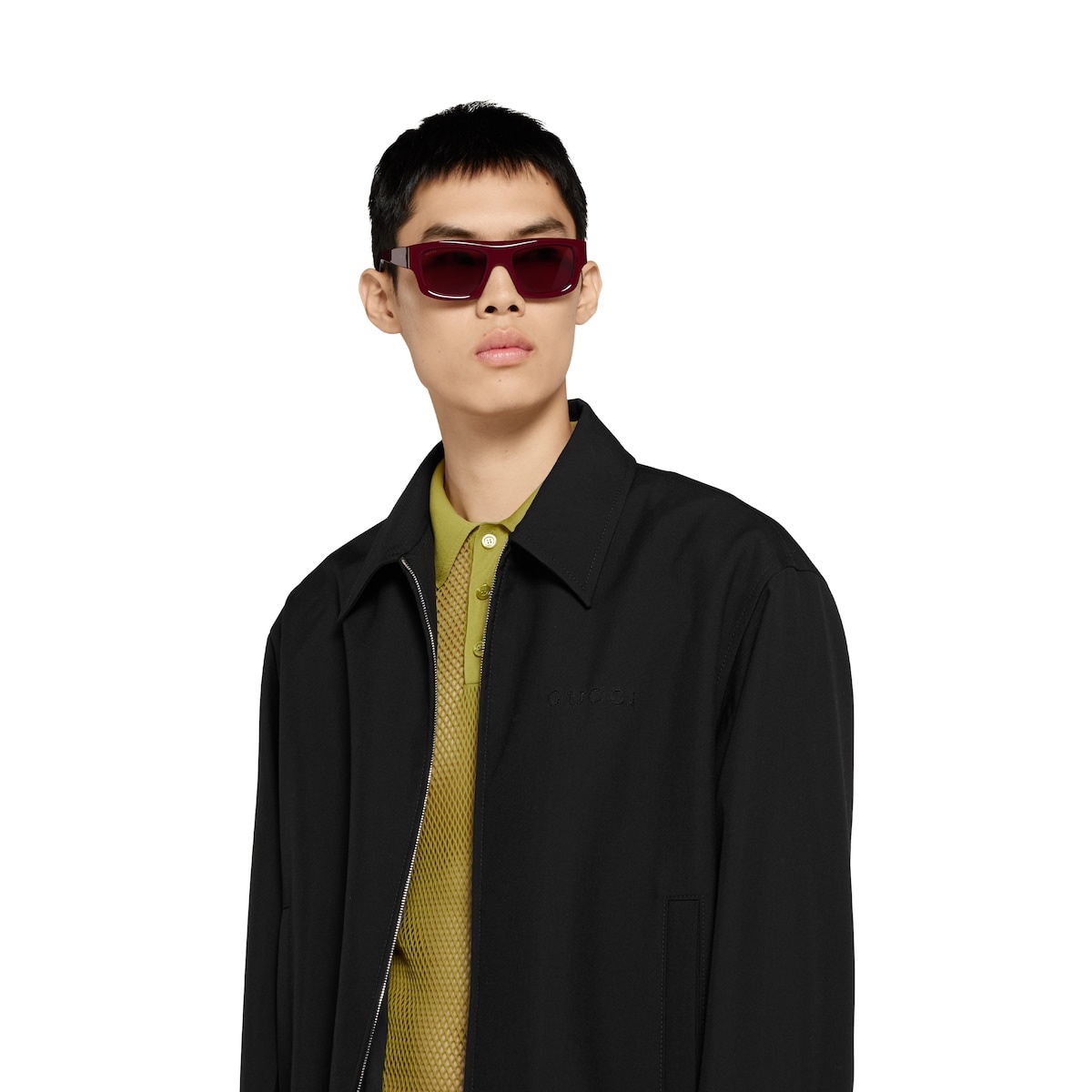 Embossed wool twill zip jacket - 5