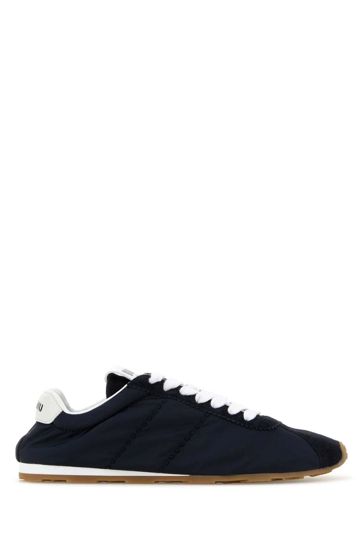 Miu Miu Women Navy Blue Fabric And Suede Sneakers - 1