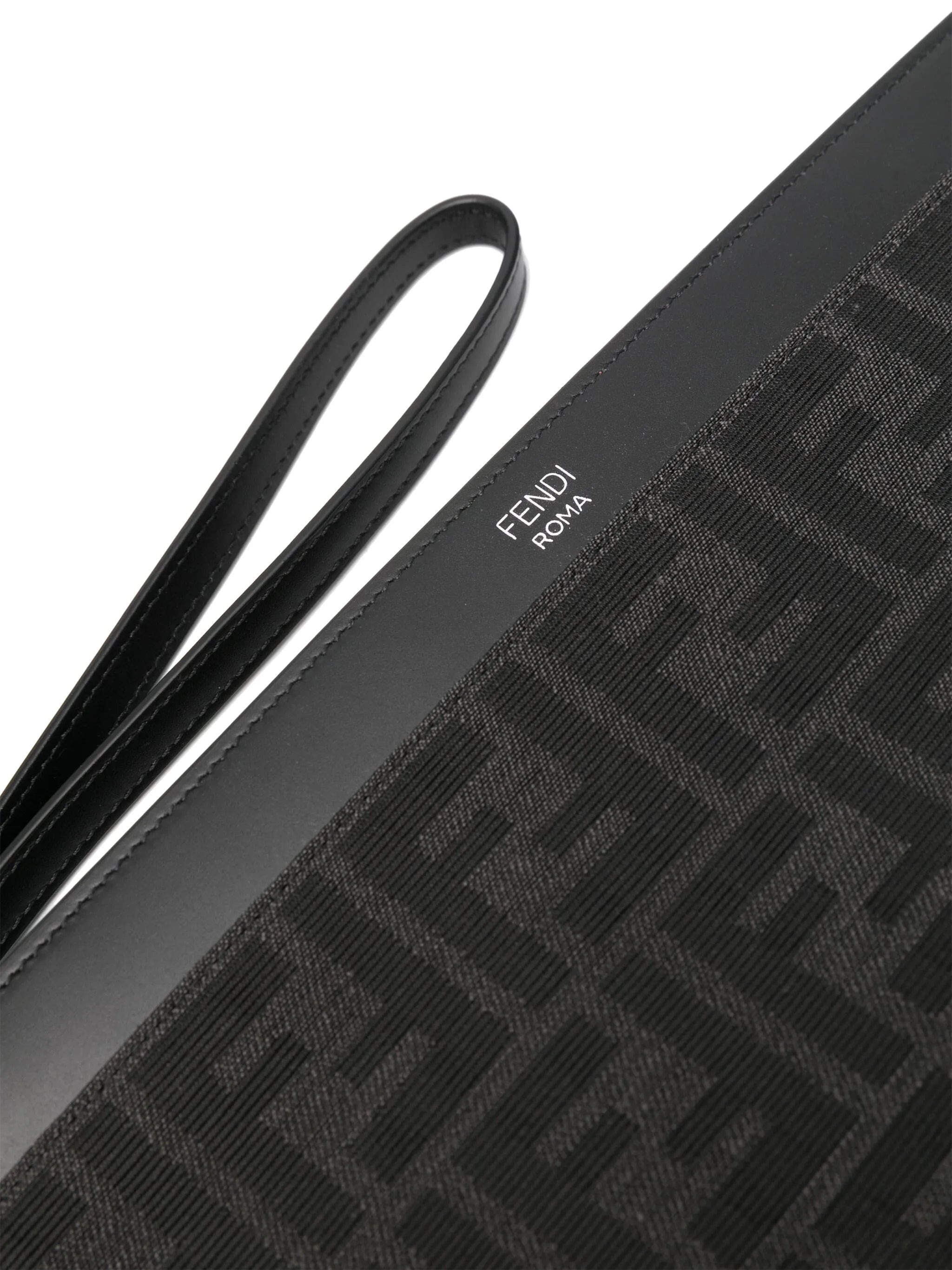 Fendi FF-logo Leather Clutch Bag - 2