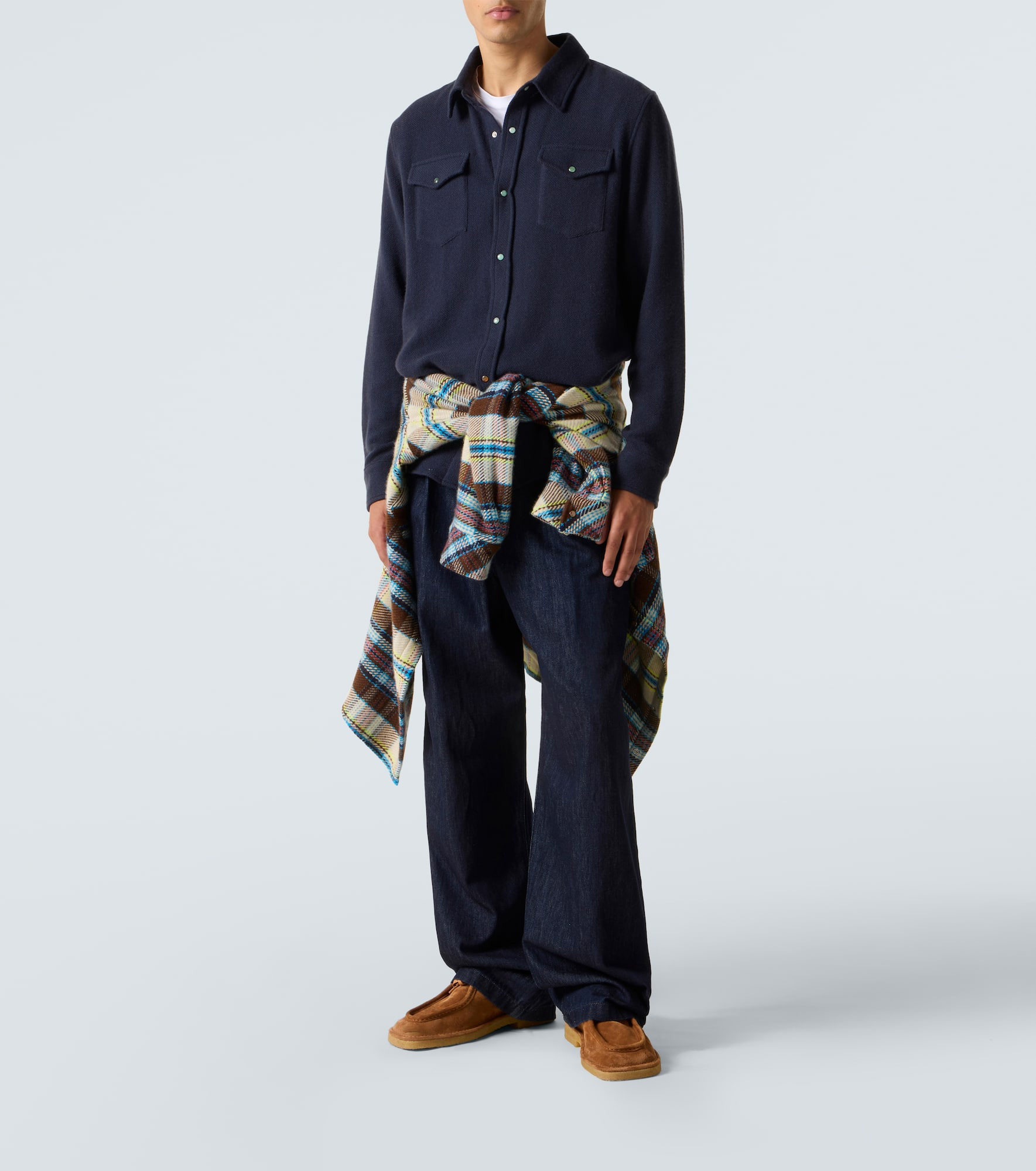 Cashmere shirt with emerald - 2