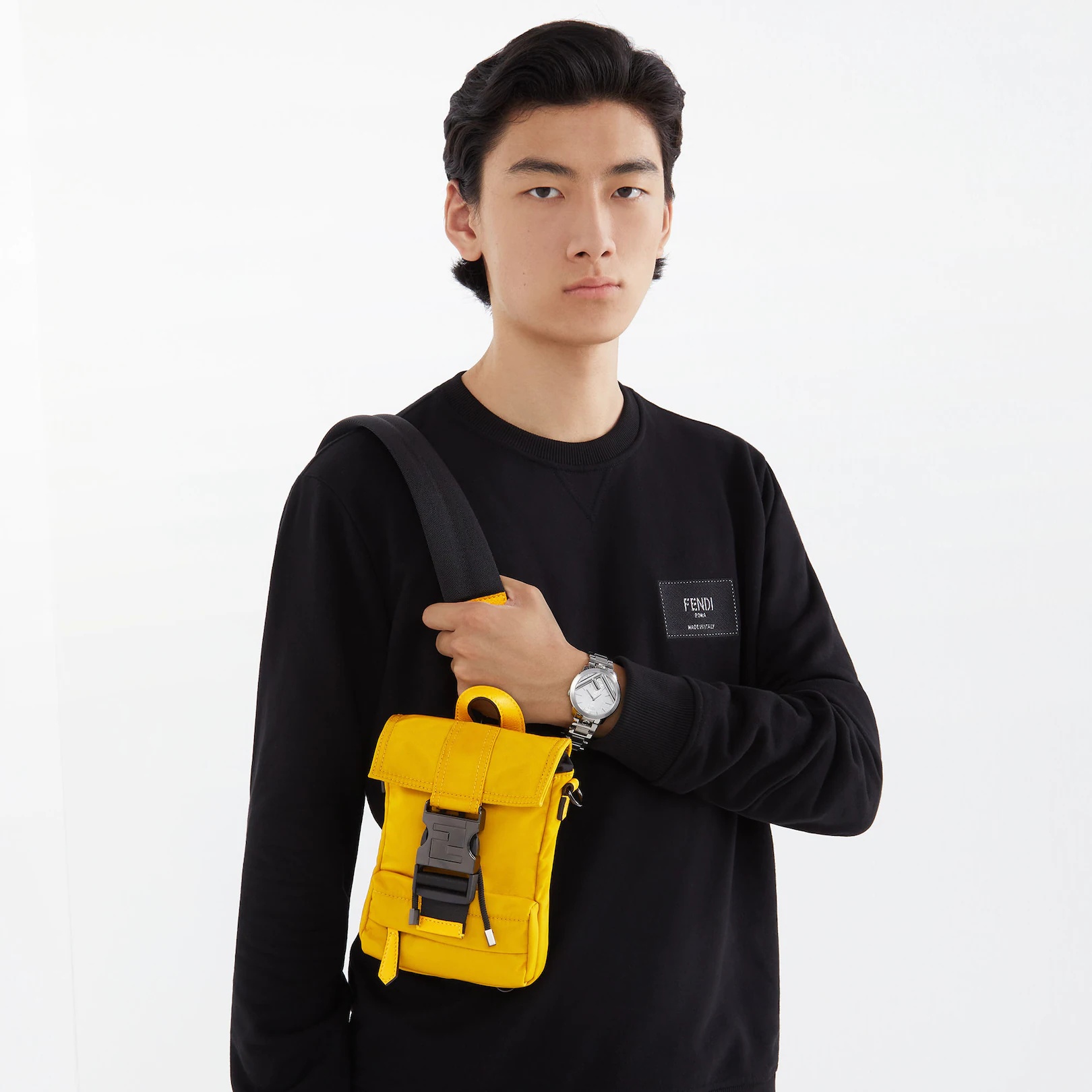 Yellow nylon backpack - 5