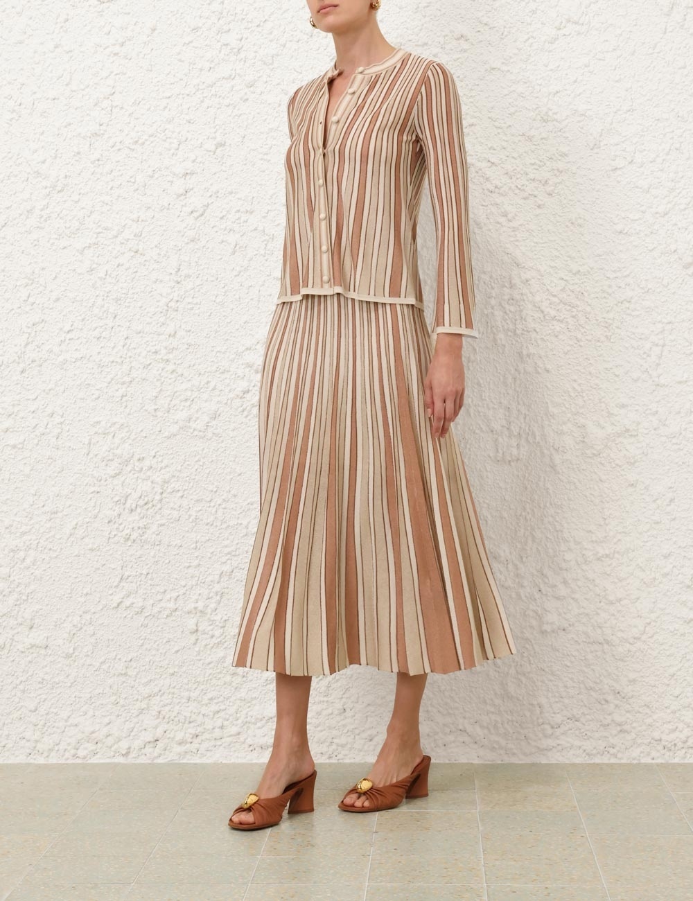CRUSH METALLIC STRIPE CARDIGAN - 7