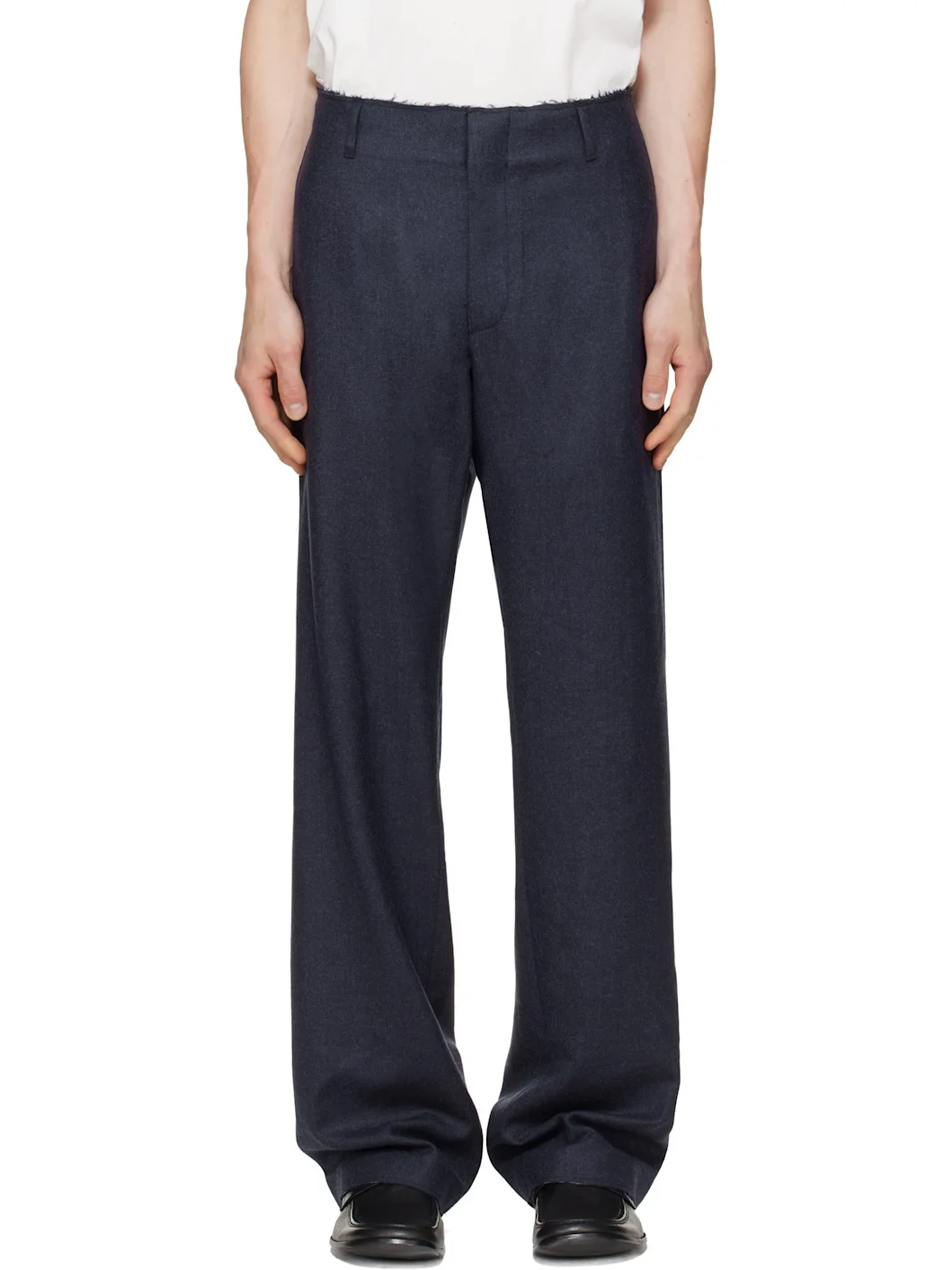 Navy Tailoring Wool Trousers - 1