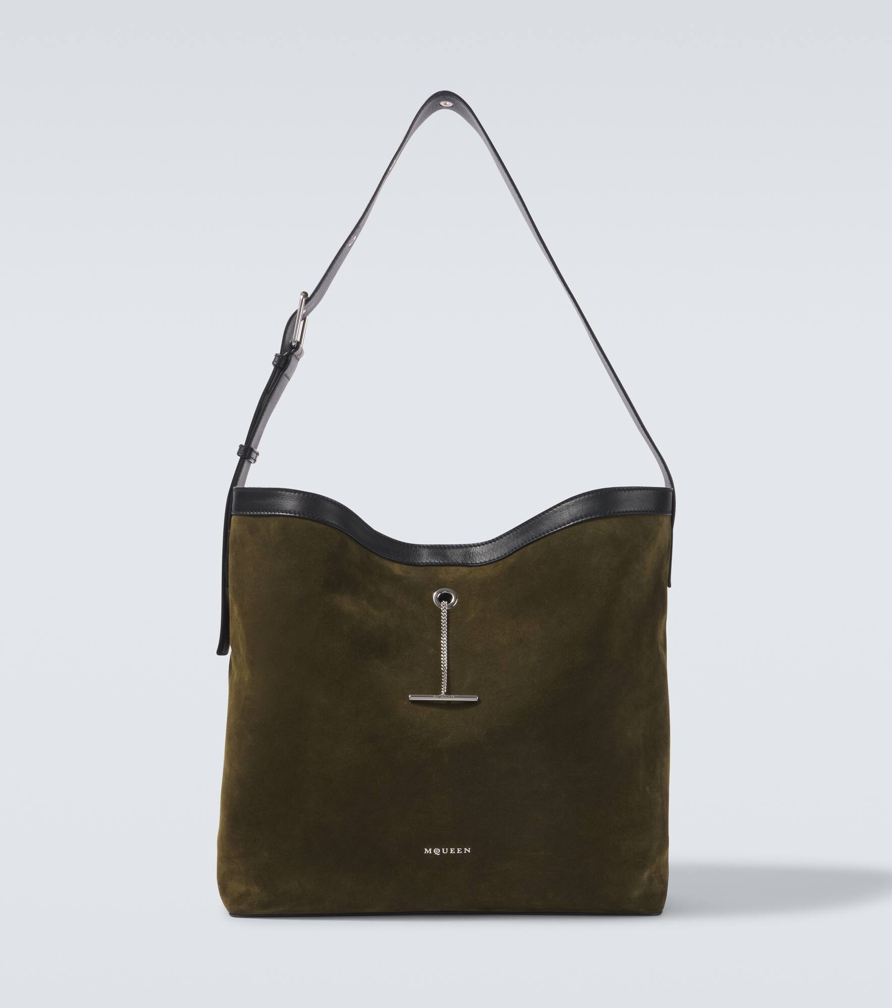 Pendant suede tote bag - 1