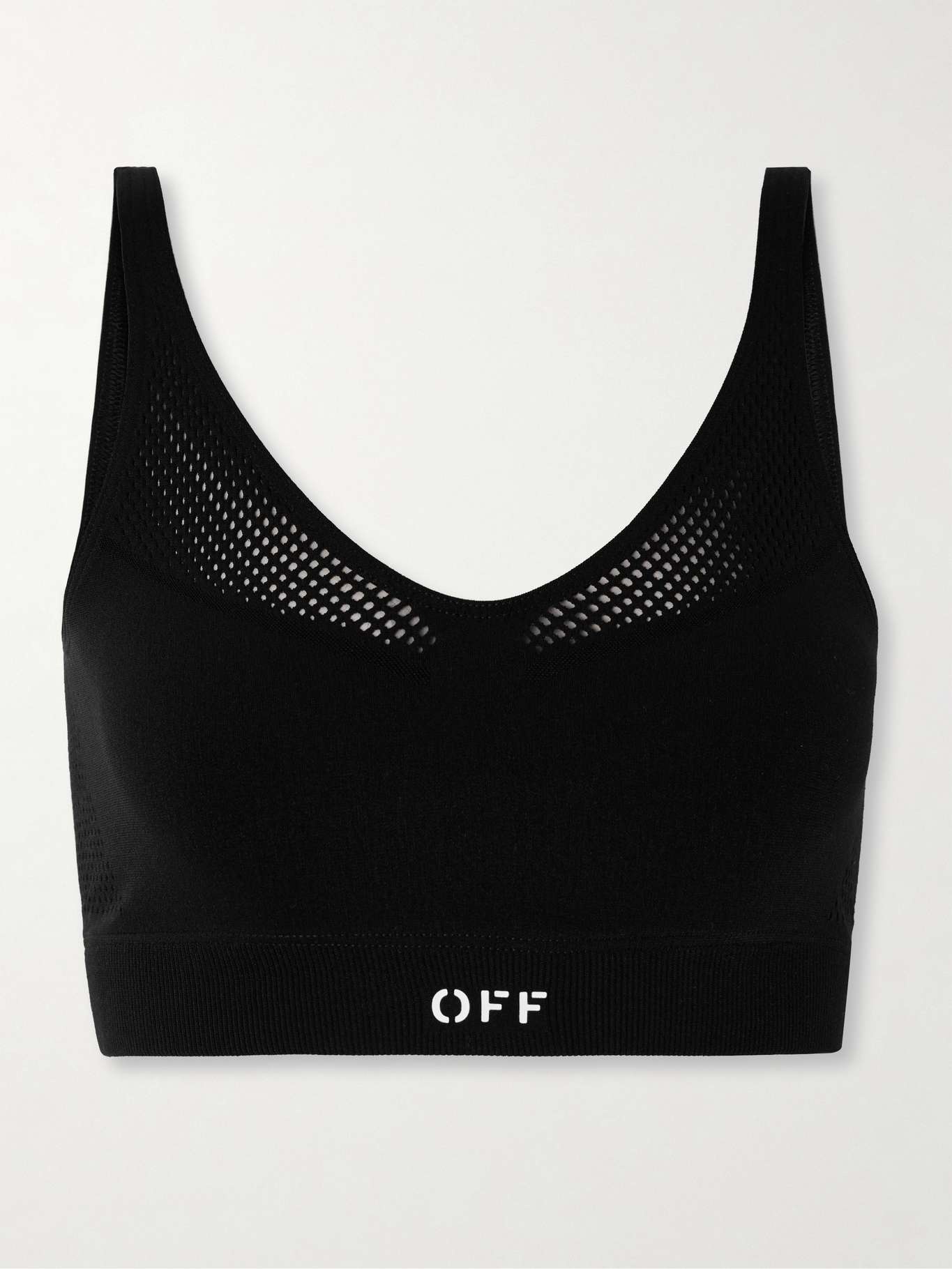 Perforated stretch sports bra - 1