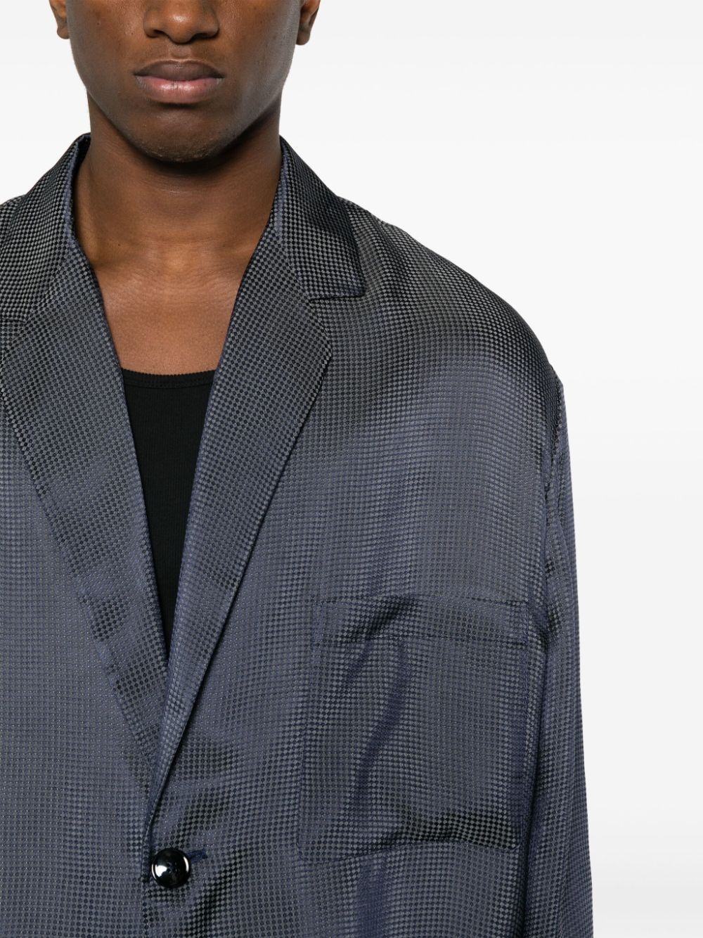 patterned-jacquard shirt jacket - 5