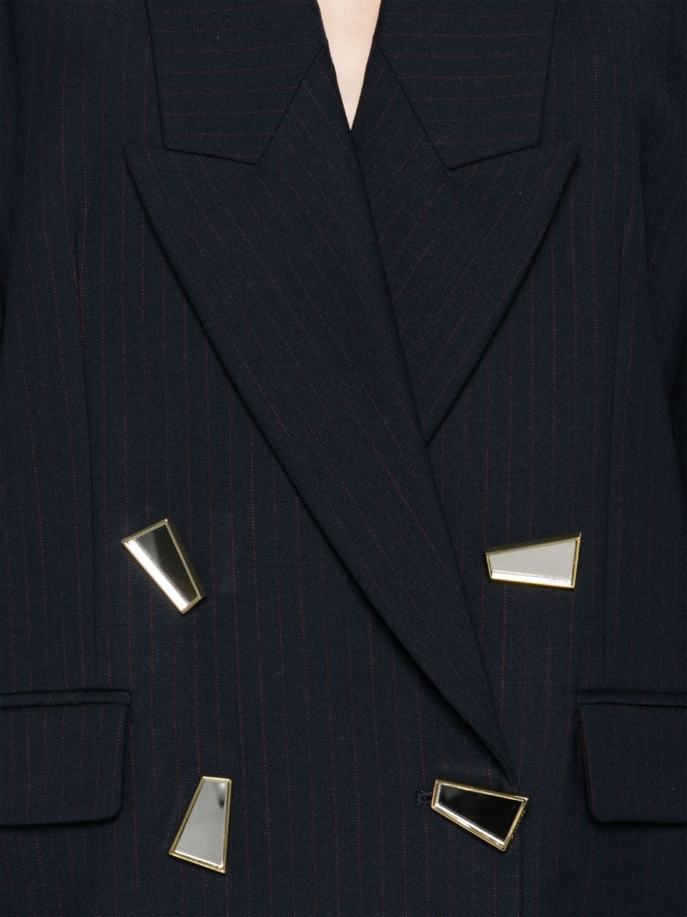 mirror-detail blazer - 5