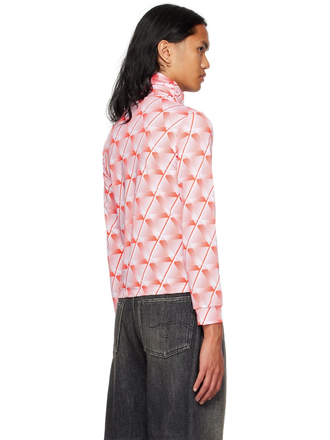 Orange Printed Turtleneck - 3