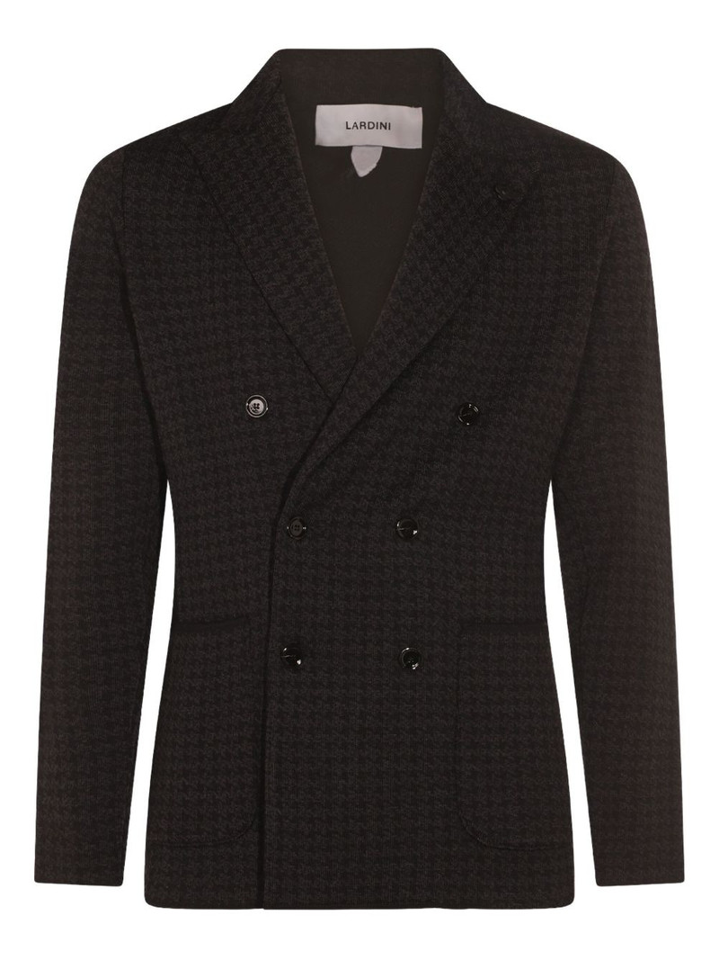 houndstooth-pattern double-breasted blazer - 1