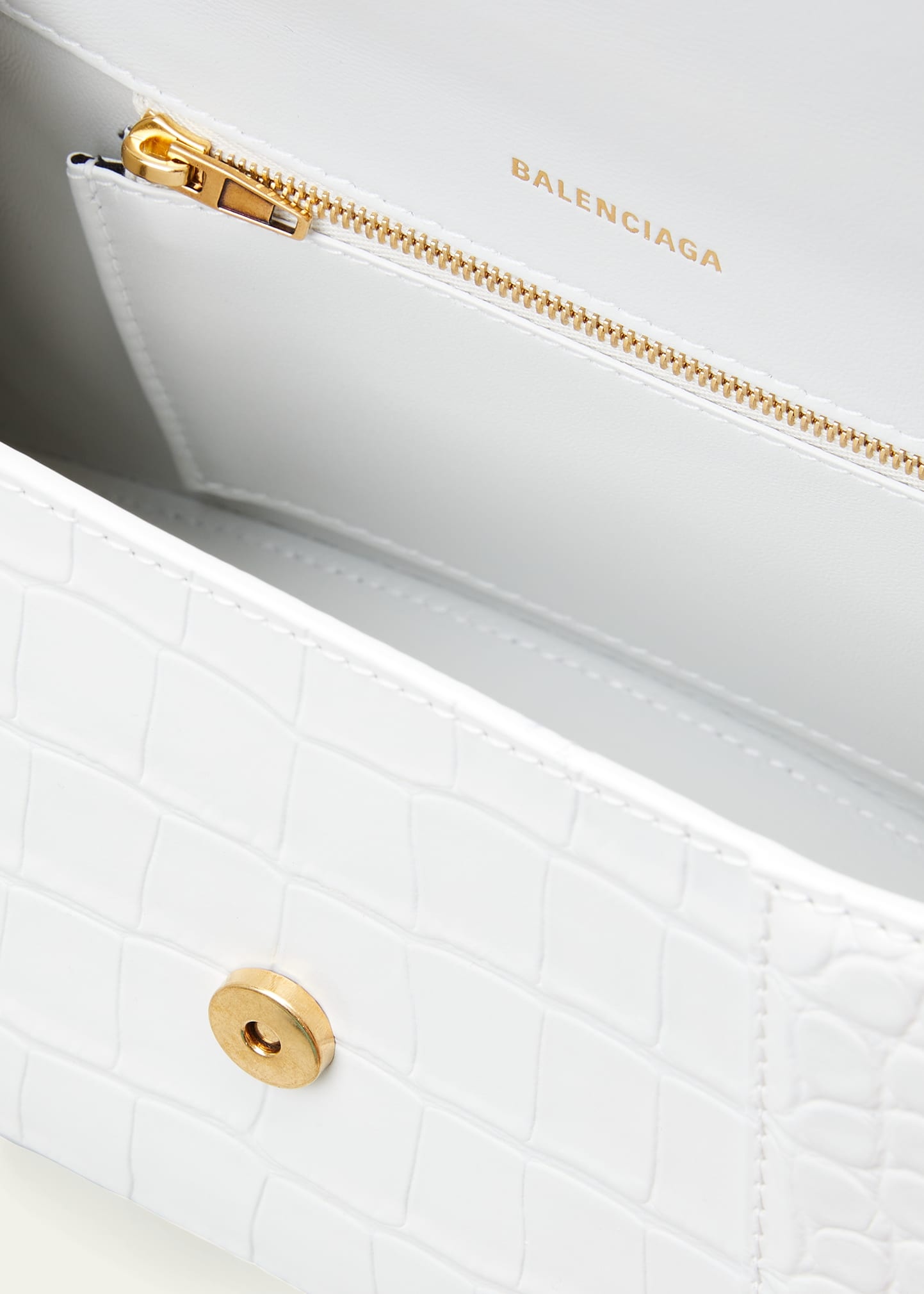 Hourglass Small Croc-Embossed Top-Handle Bag - 4