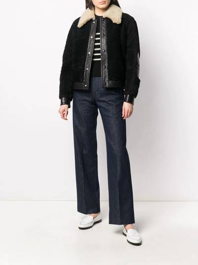 AMI Paris contrast collar shearling jacket outlook