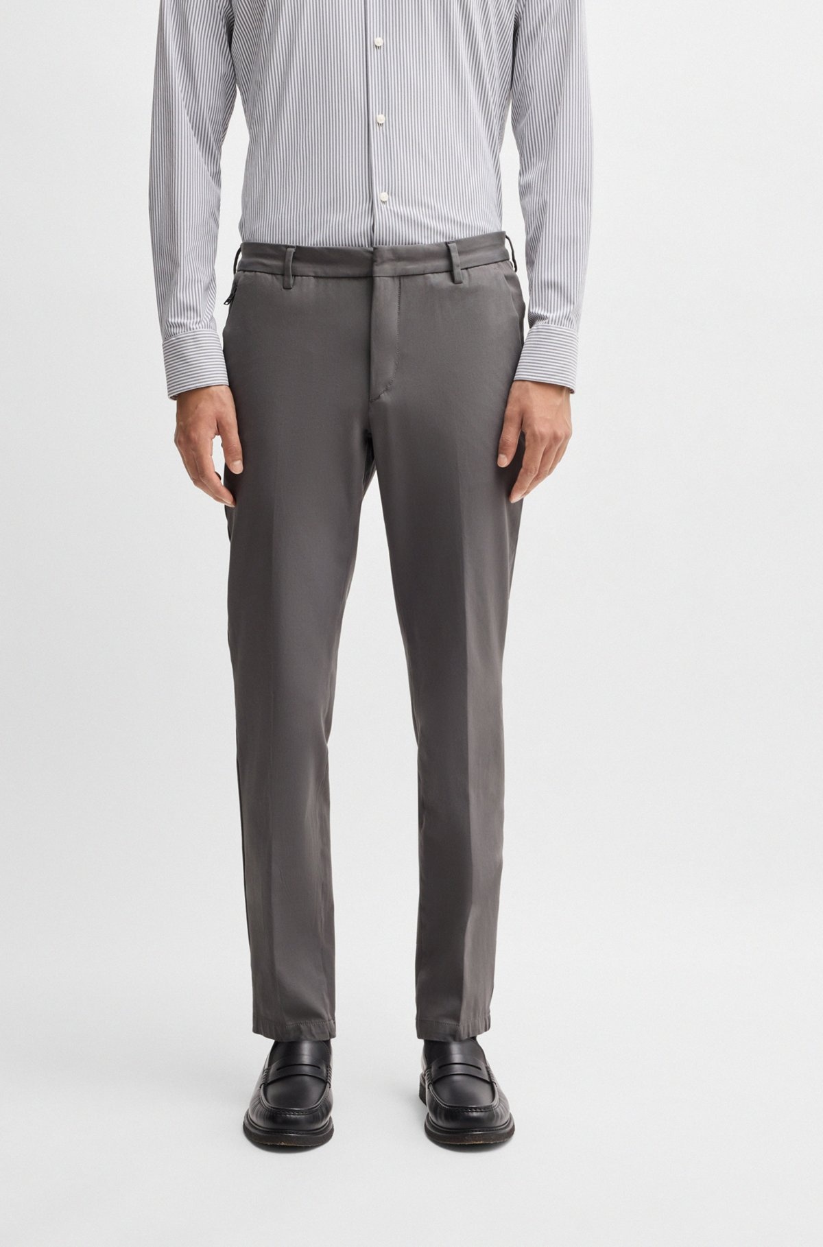 SLIM-FIT TROUSERS IN STRETCH COTTON - 2