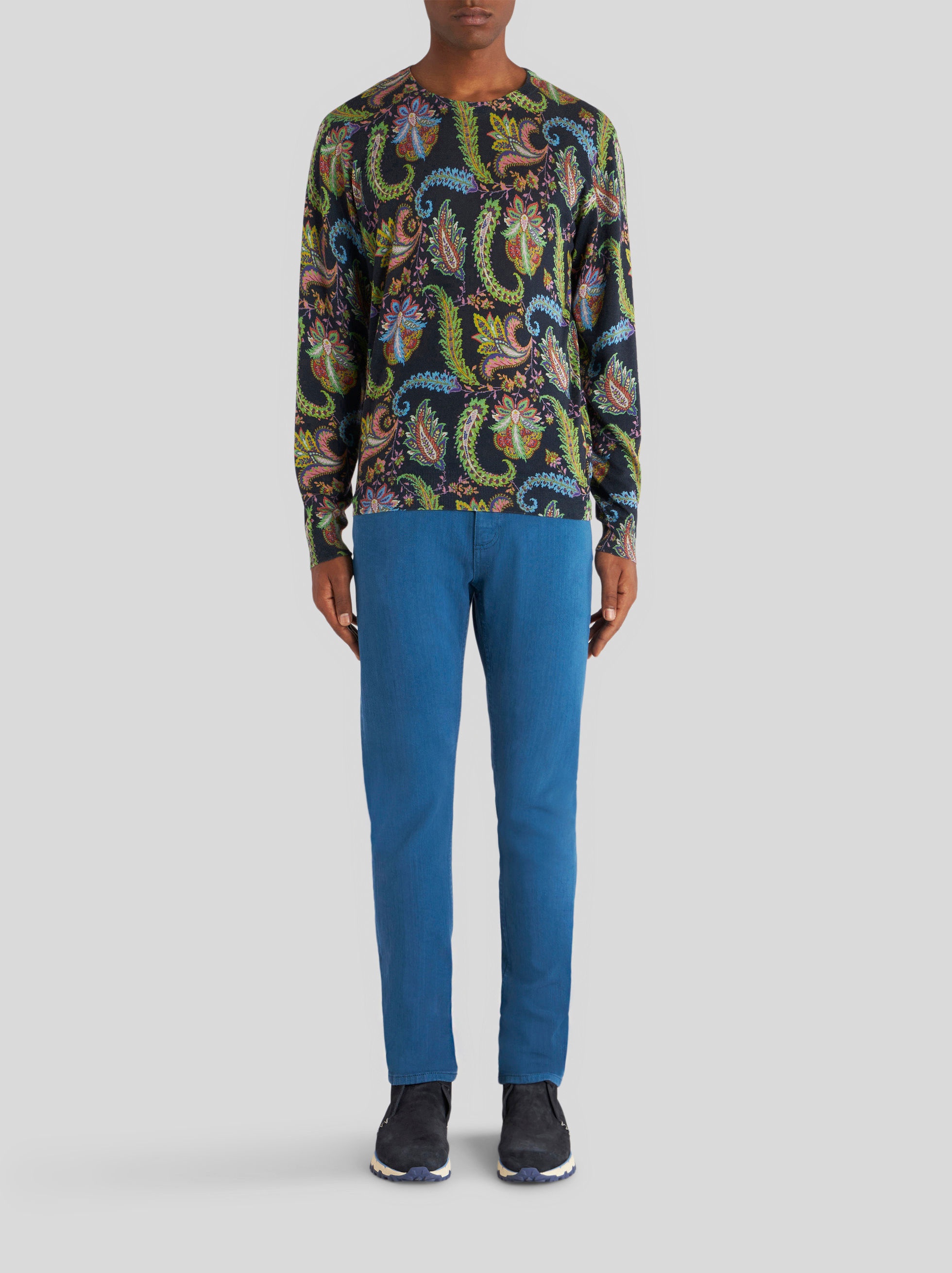 JEANS WITH PAISLEY DESIGN ON POCKET - 3