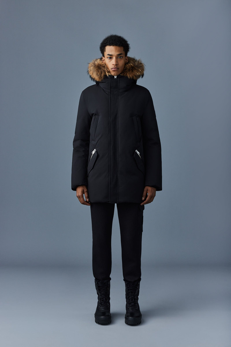 MACKAGE EDWARD 2-in-1 down parka with hooded bib and natural fur for men outlook