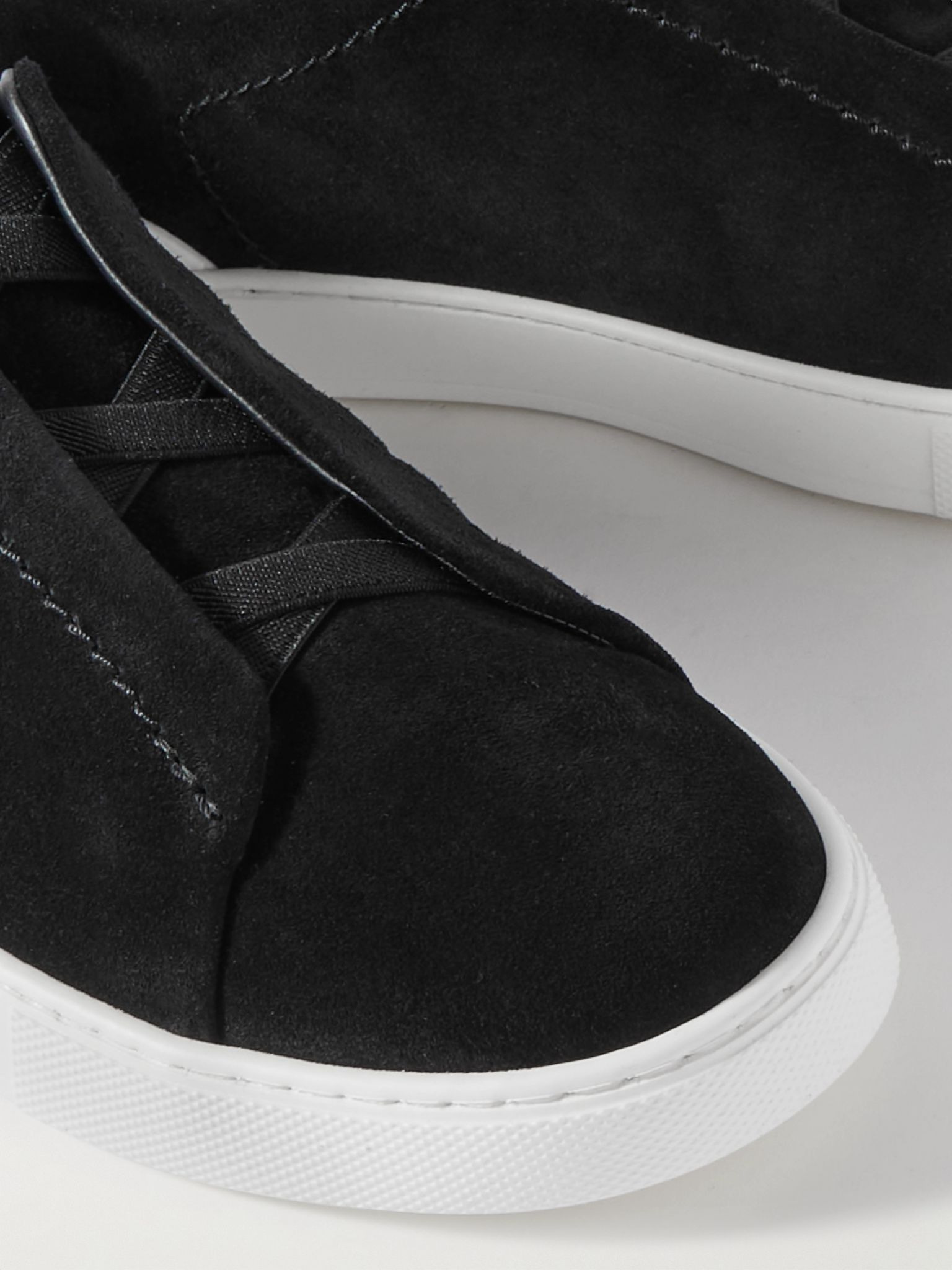 Triple Stitch™ Suede Slip-On Sneakers Black - 6