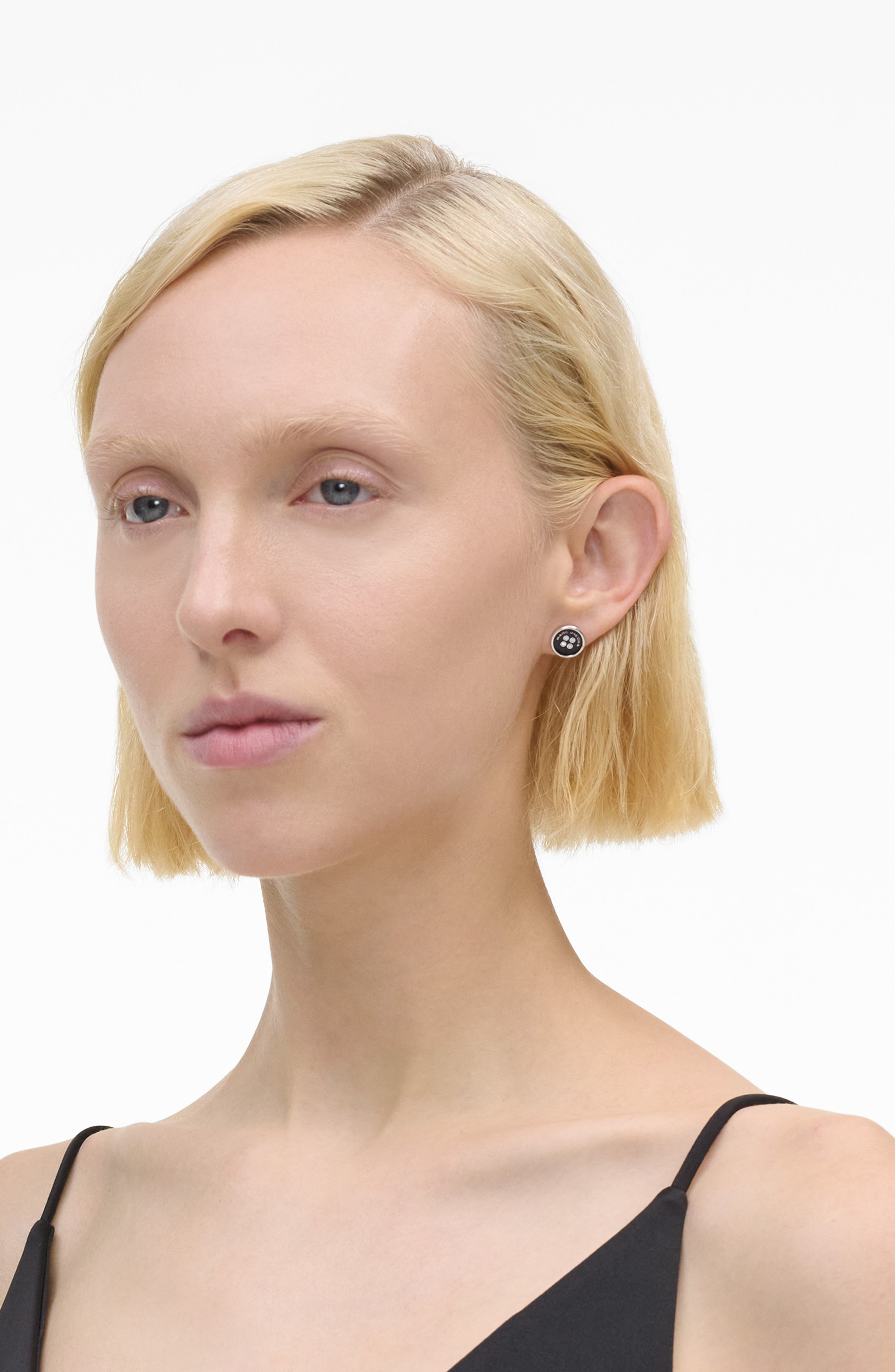 Marc Jacobs The Button Stud Earrings in Silver/black at Nordstrom - 2