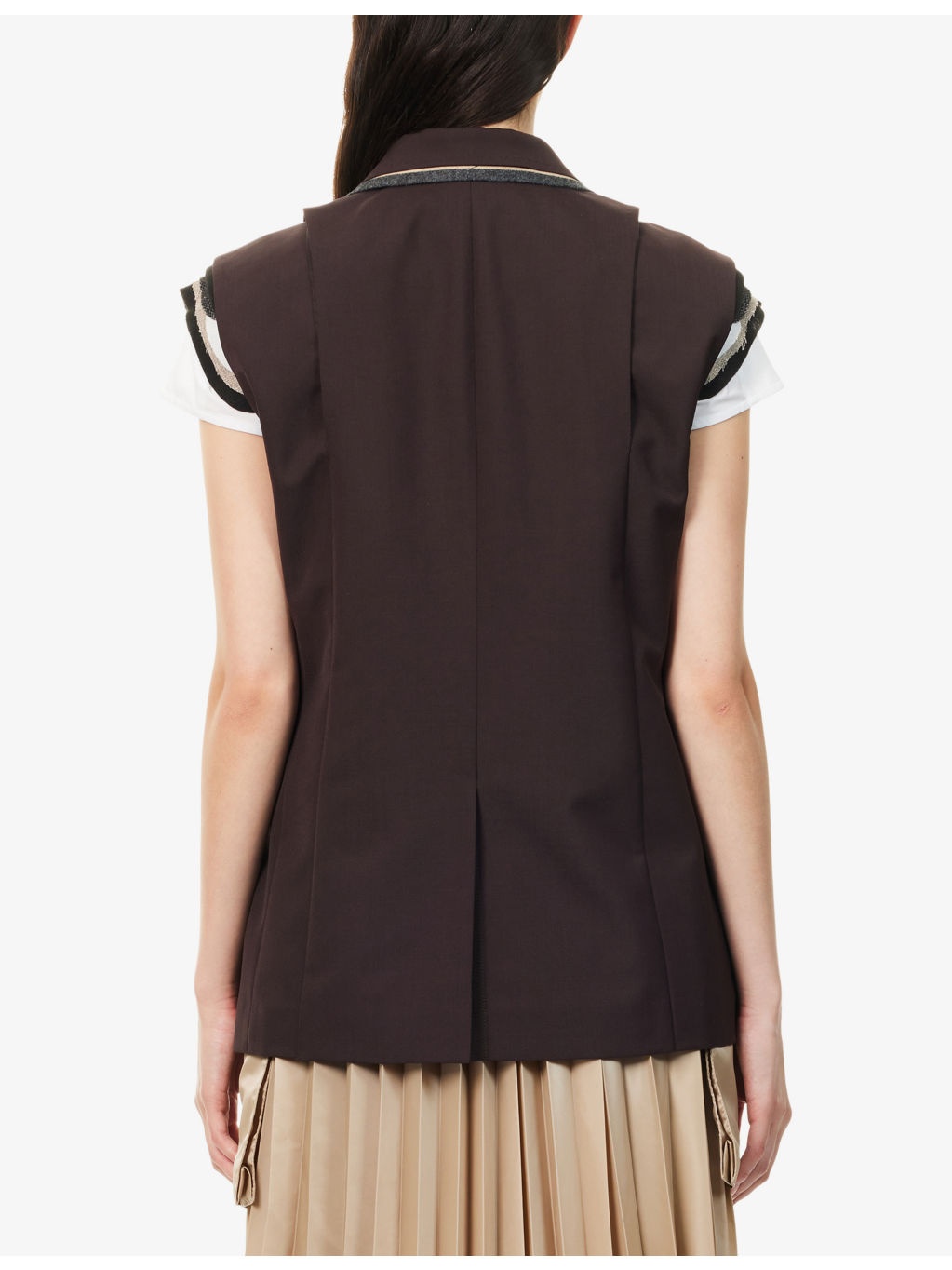 Double-Breasted Relaxed-Fit Woven Vest - 4
