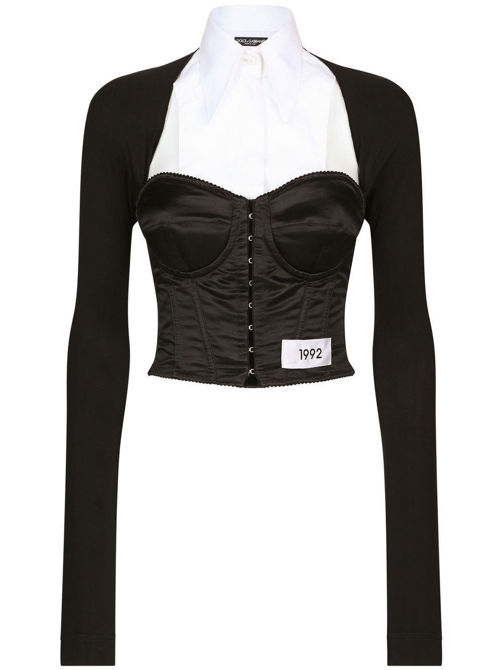 KIM DOLCE&GABBANA layered-shirt corset top - 1