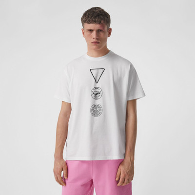 Burberry Badge Print Cotton Oversized T-shirt outlook