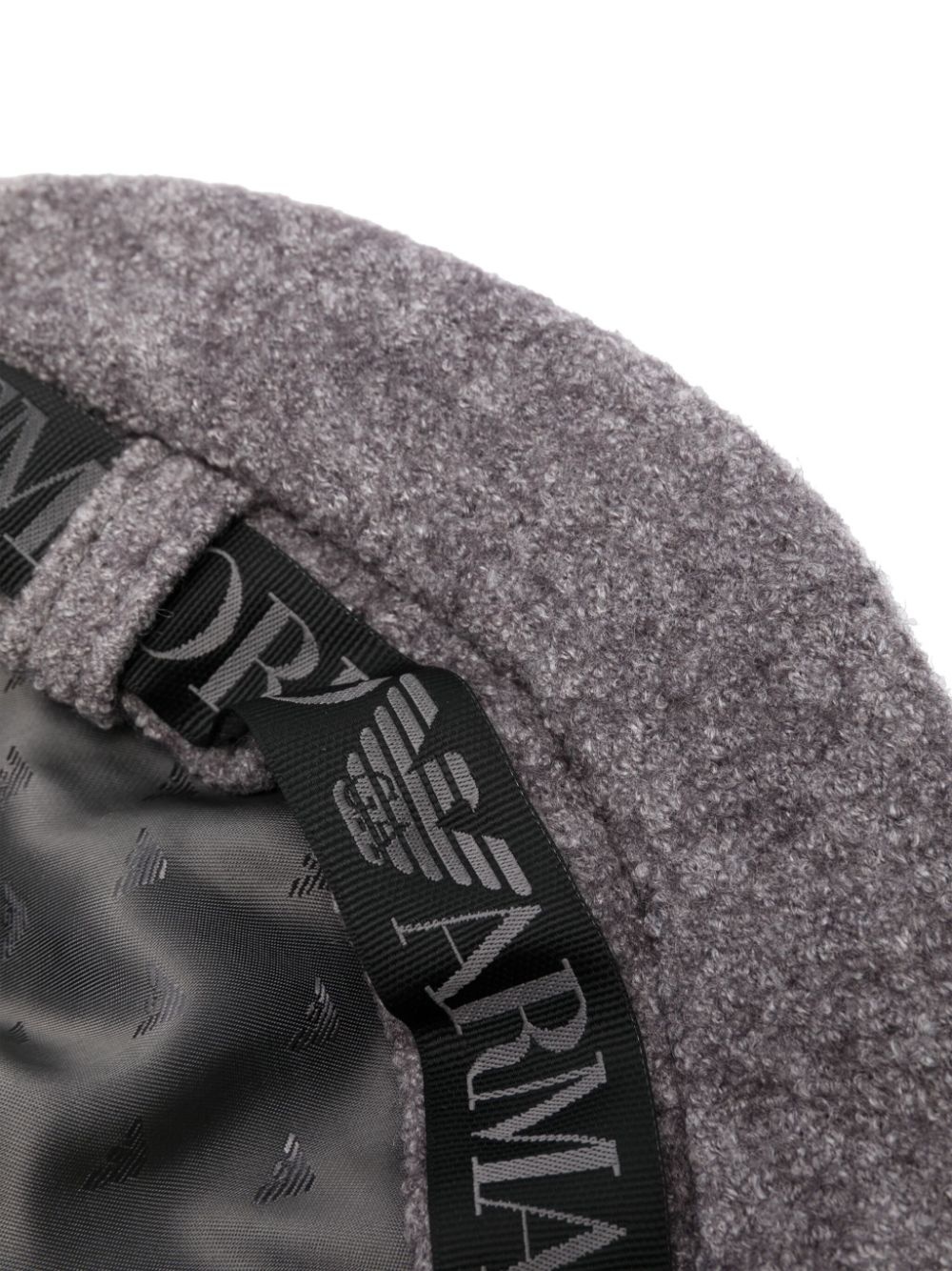 logo-tape knitted beret - 2