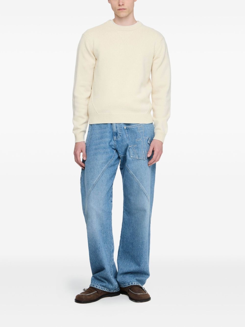 ribbed-trim crew-neck sweater - 2
