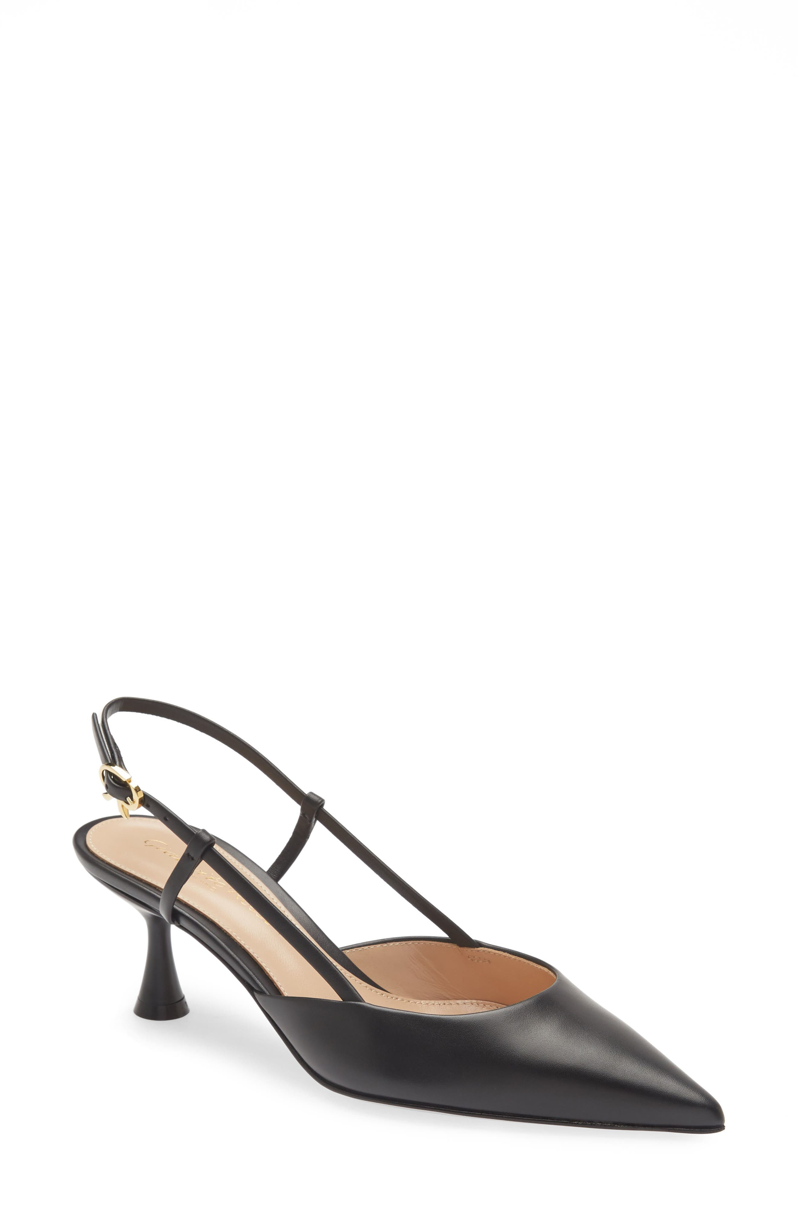 Kitten Heel Slingback Pointed Toe Pump - 1