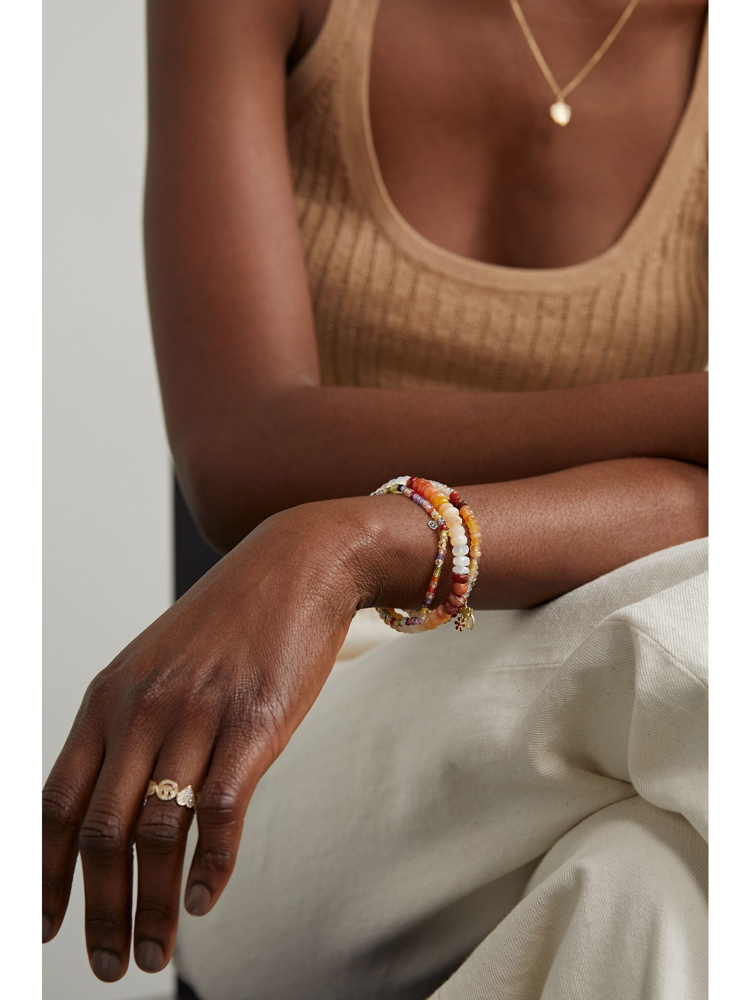Lucky Wish 14-karat gold, opal and ruby bracelet Gold - 5
