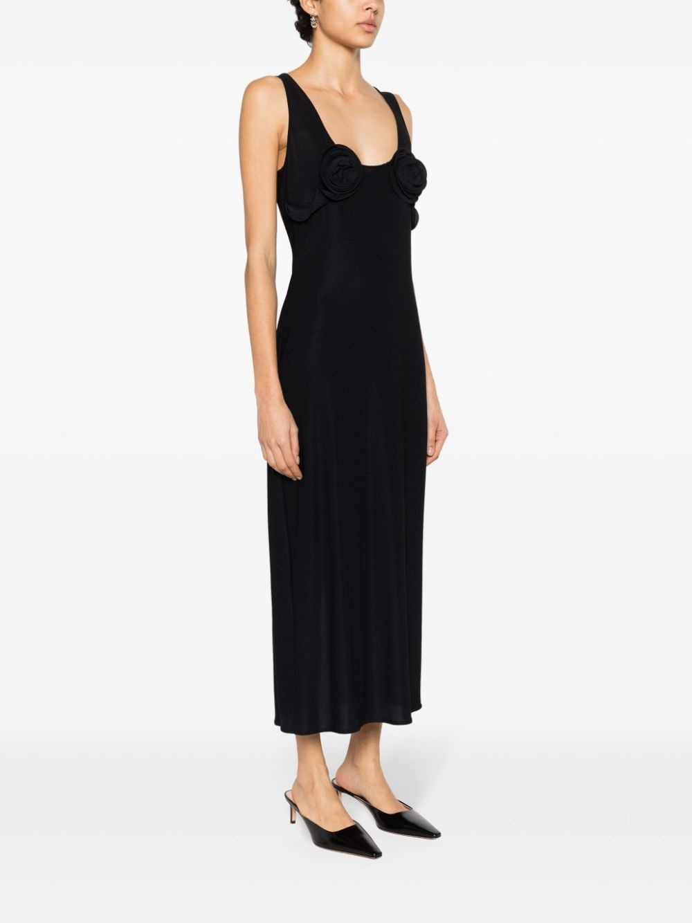 floral-appliquÃ© midi dress - 3